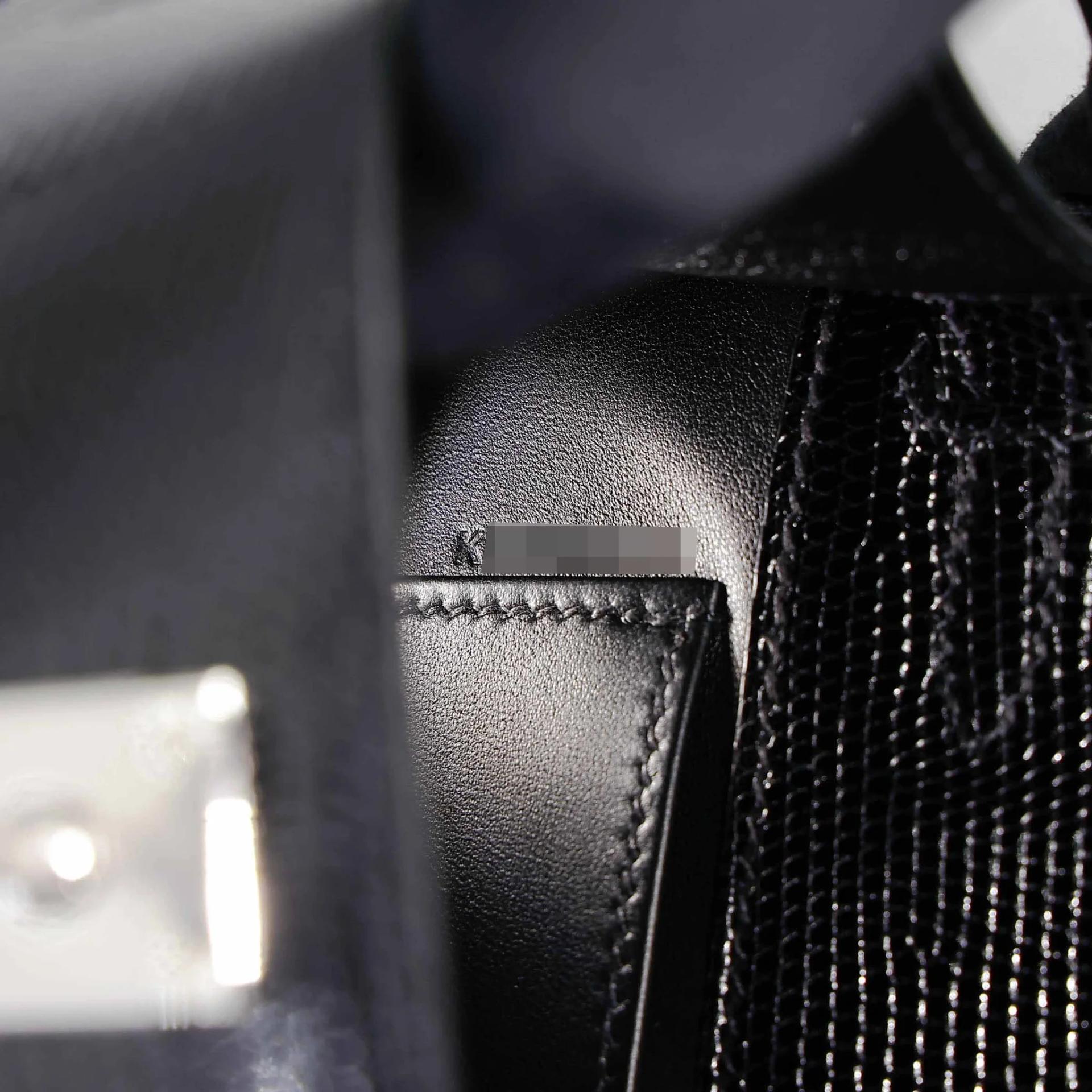 Brand New ( Rank N ) HERMÈS Kelly Pochette Noir (89) Shiny Lizard Palladium hardware K (2025) - 15