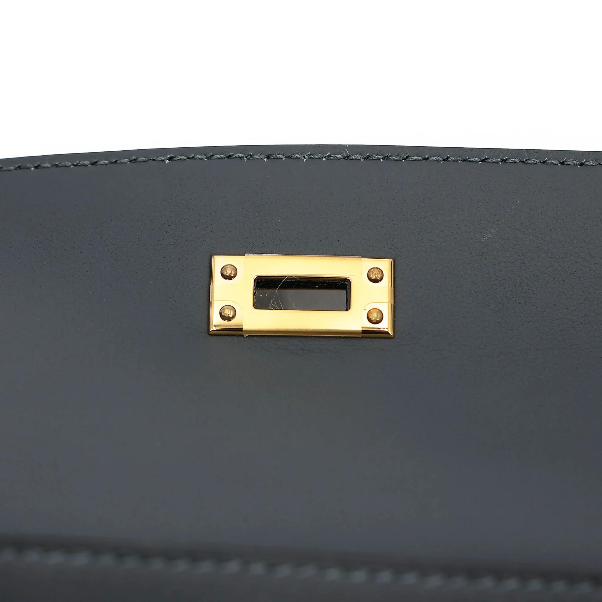 Brand New ( Rank N ) HERMÈS Kelly Pochette Gris misty (H0) Swift Gold hardware G (2026) - 11