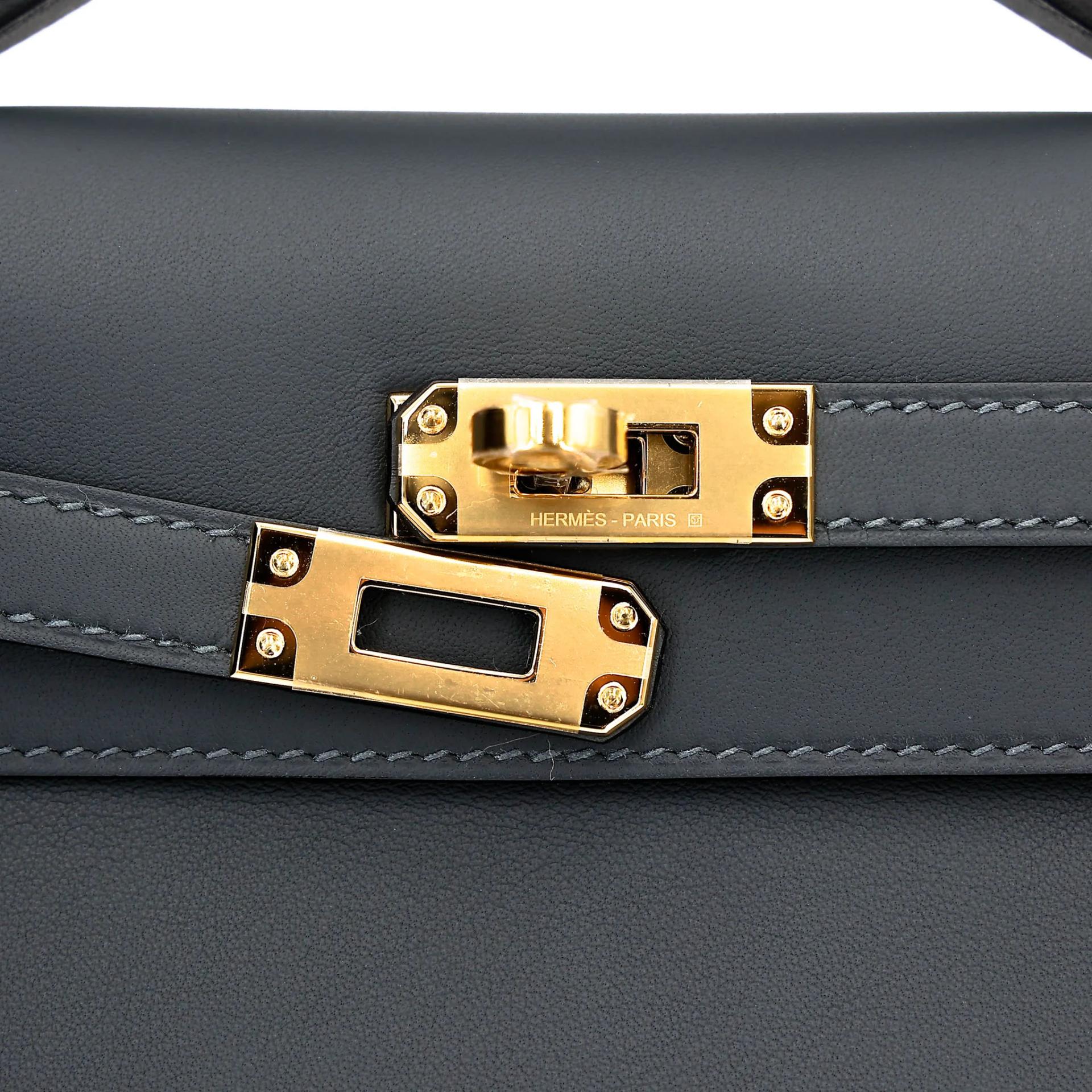 Brand New ( Rank N ) HERMÈS Kelly Pochette Gris misty (H0) Swift Gold hardware G (2026) - 8