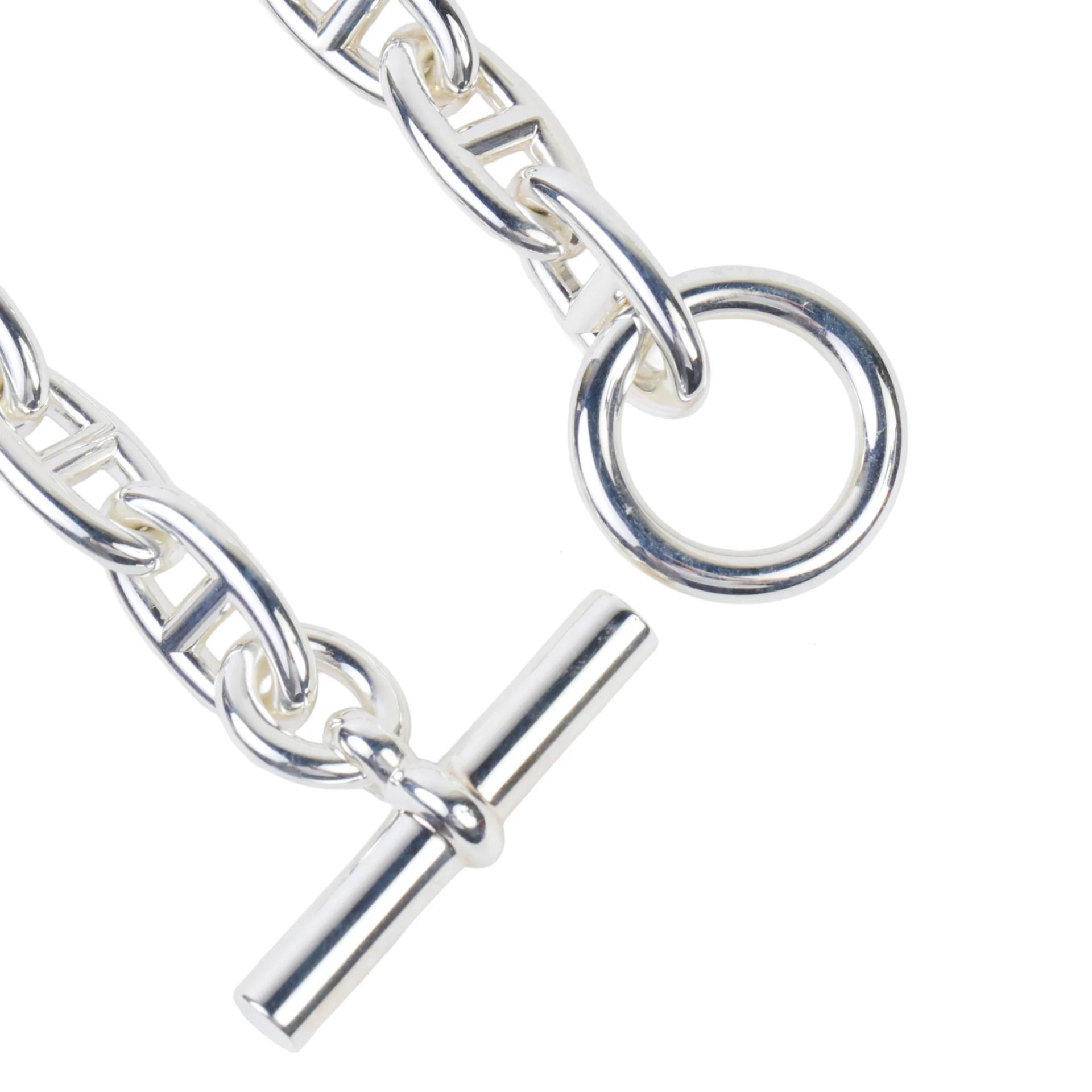 未使用保存品 HERMÈS 爱马仕 Chaine d'Ancre 手链 GM 925银 - 3