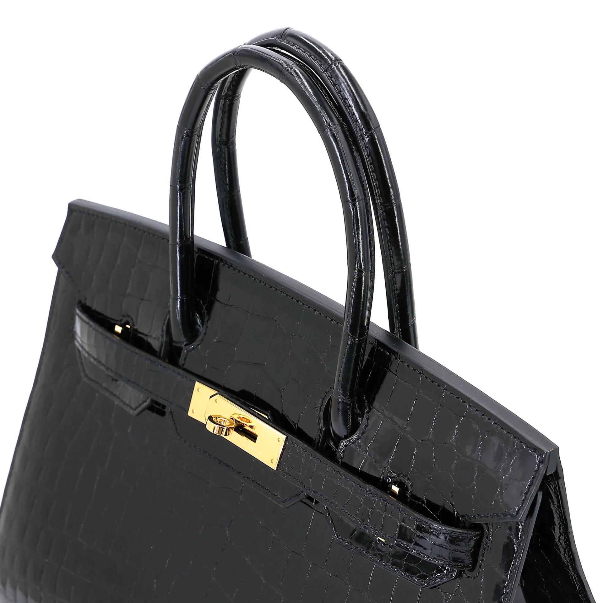 ランク SA HERMÈS エルメス バーキン30 セリエ ブラック (89) クロコダイル ニロティカス リセ ゴールド金具 B刻印 (2023) - 3