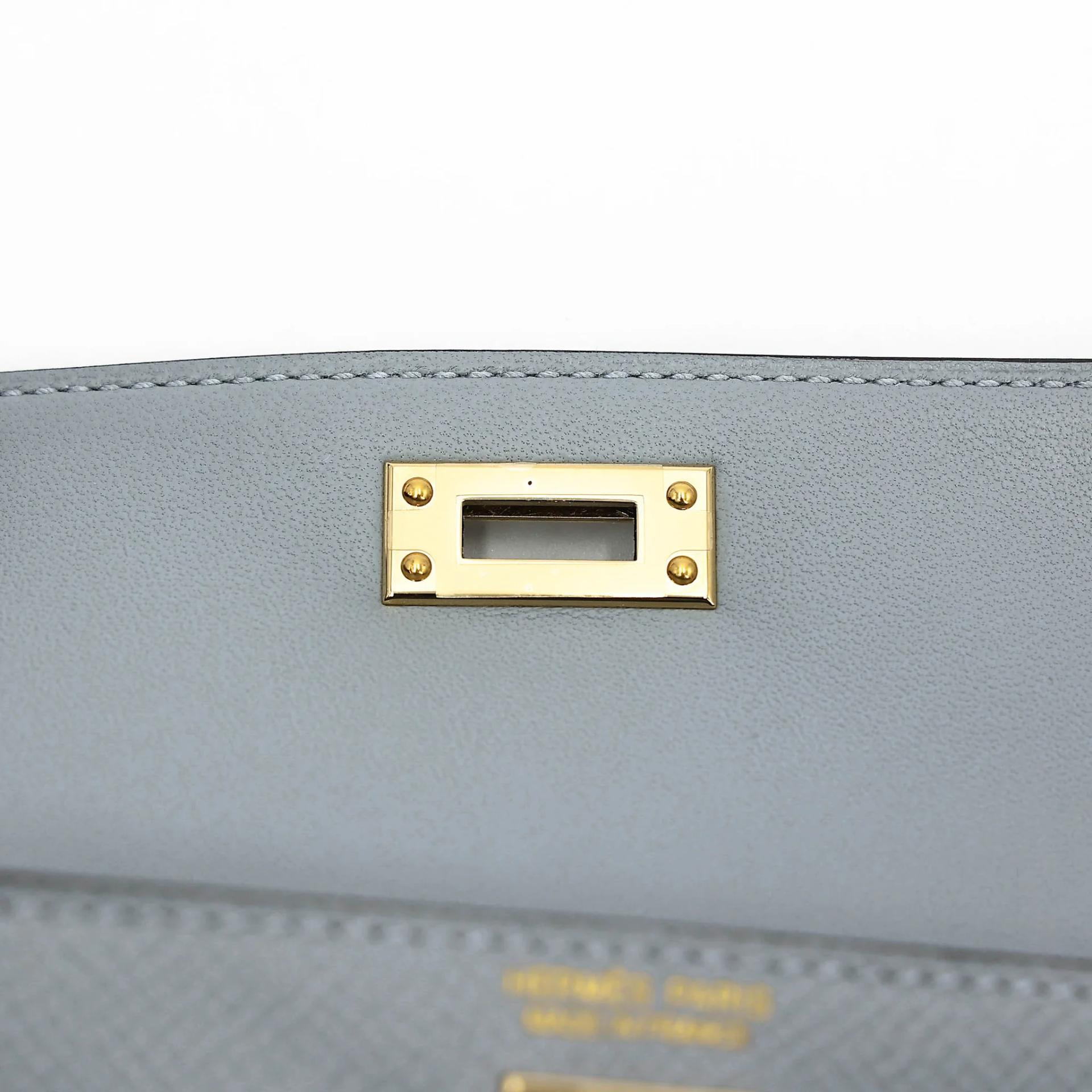 Brand New ( Rank N ) HERMÈS Mini Kelly II Gris Pantin (P0) Epsom Permabrass hardware G (2026) - 11