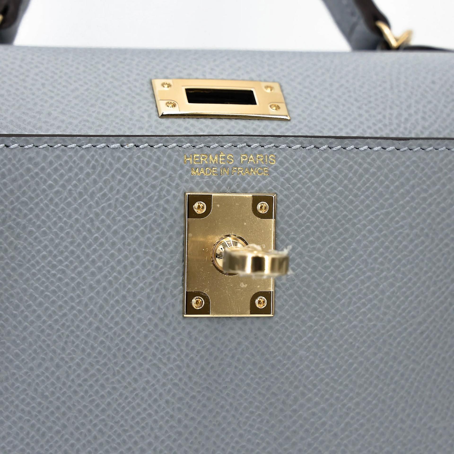 Brand New ( Rank N ) HERMÈS Mini Kelly II Gris Pantin (P0) Epsom Permabrass hardware G (2026) - 13