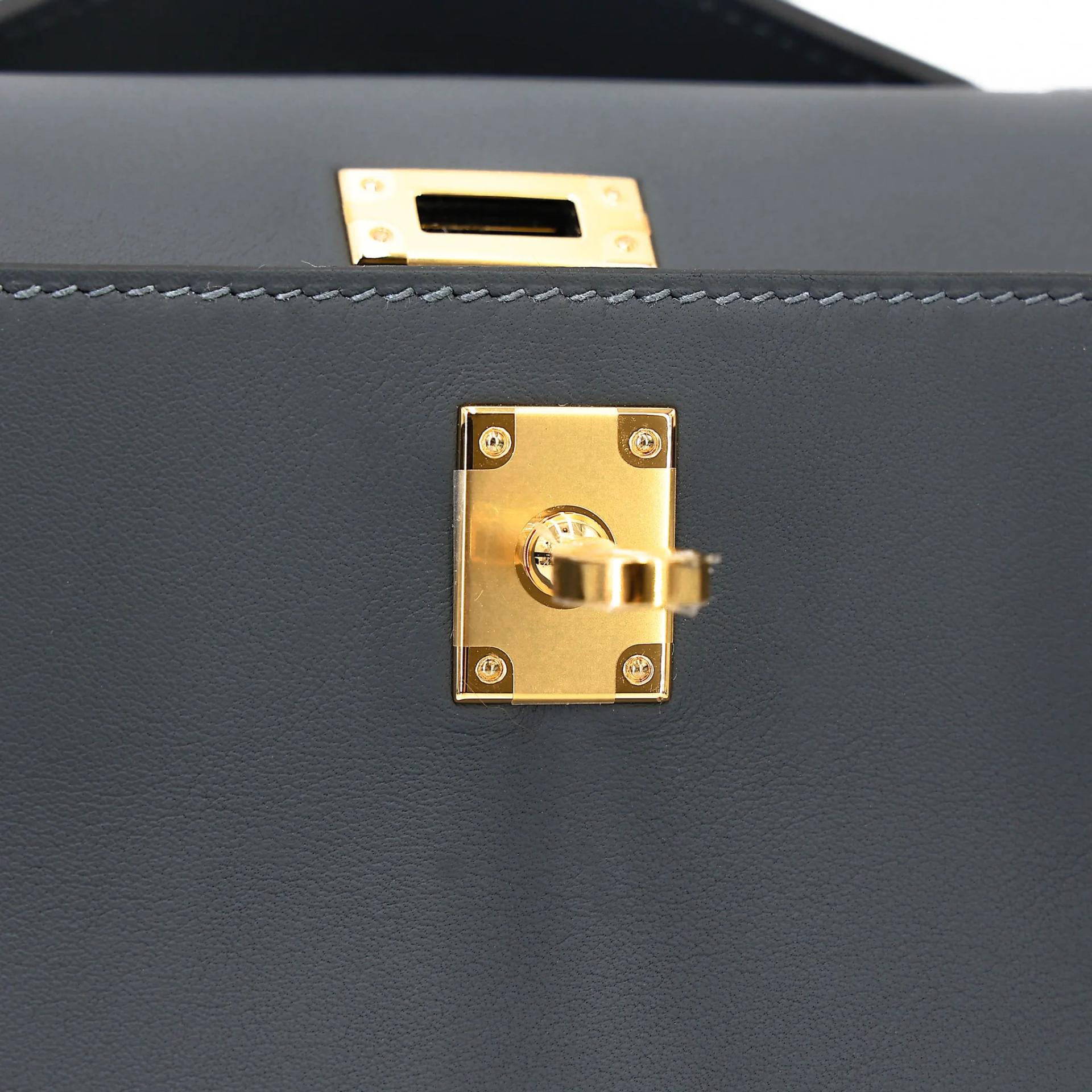 Brand New ( Rank N ) HERMÈS Kelly Pochette Gris misty (H0) Swift Gold hardware G (2026) - 13