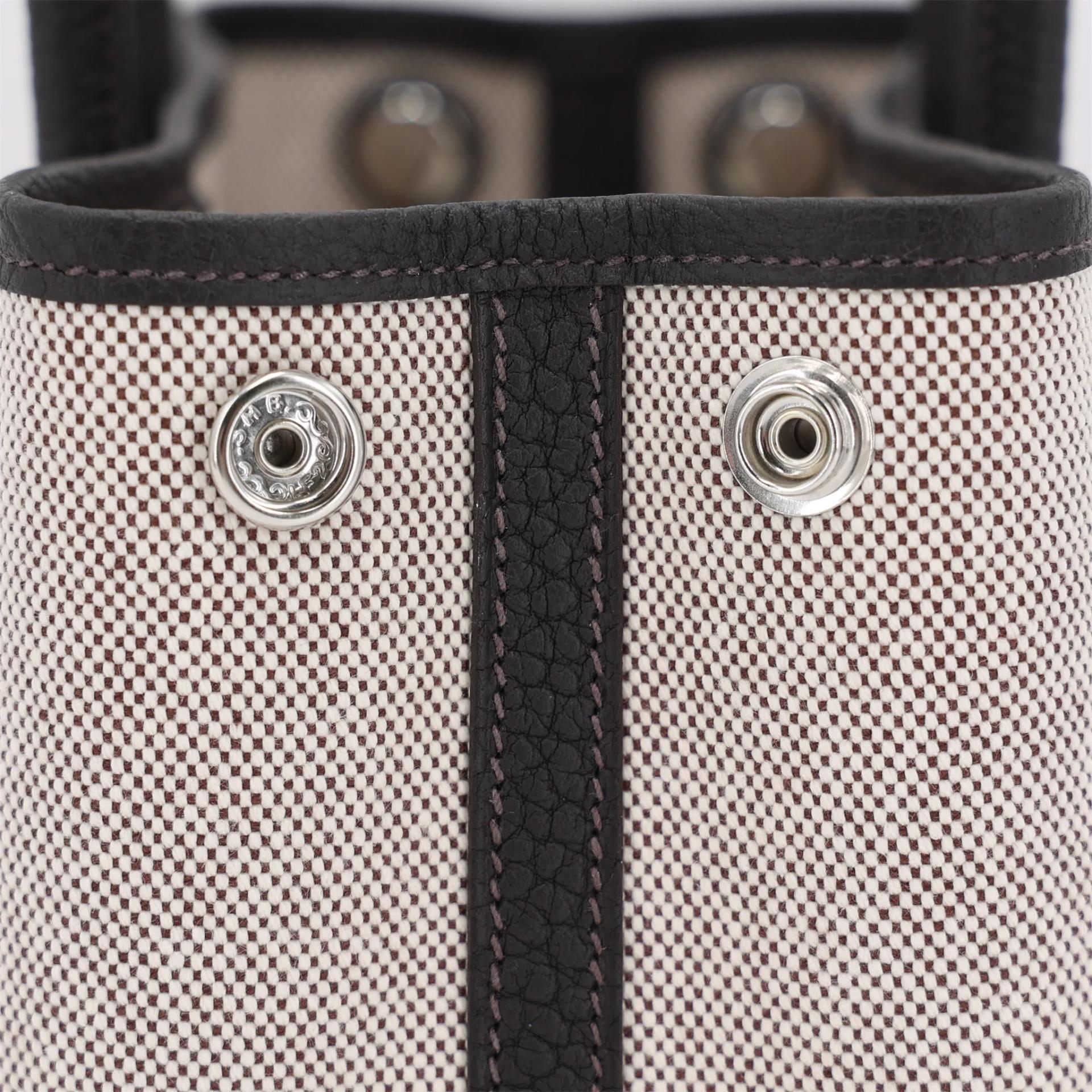 Brand New ( Rank N ) HERMÈS Neo Garden Party 23 Ecru Terre (4D) Bai Brun（T3） Toile H Viking canvas Palladium hardware G (2026) - 11