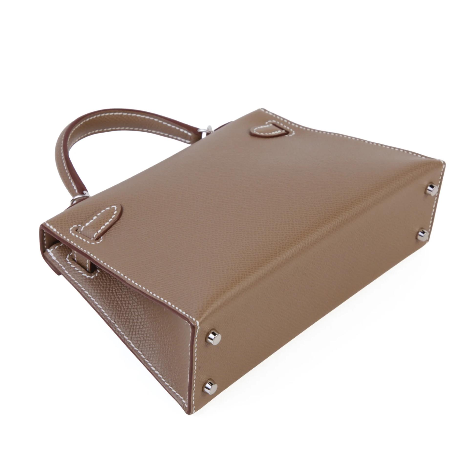 Brand New ( Rank N ) HERMÈS Mini Kelly II Etoupe (18) Epsom Palladium hardware G (2026) - 6