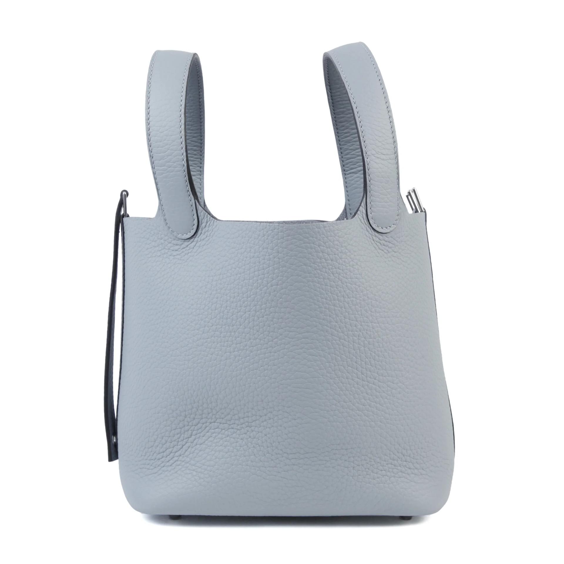 全新 HERMÈS 愛馬仕 Picotin 菜籃子 PM 18 P0 木偶灰 Gris Pantin Clemence小牛皮 銀扣 K刻 2025年 - 4