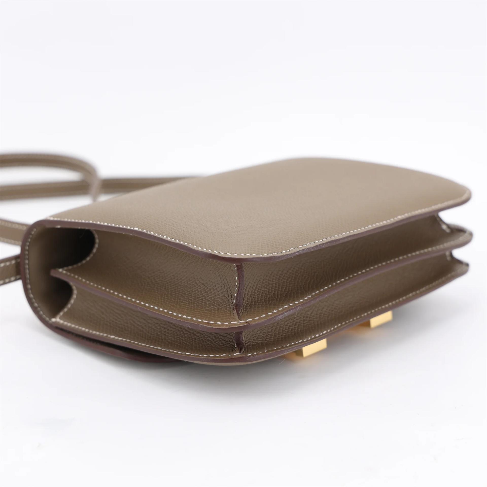 Brand New ( Rank N ) HERMÈS Constance Mini Etoupe (18) Epsom Gold hardware K (2025) - 6