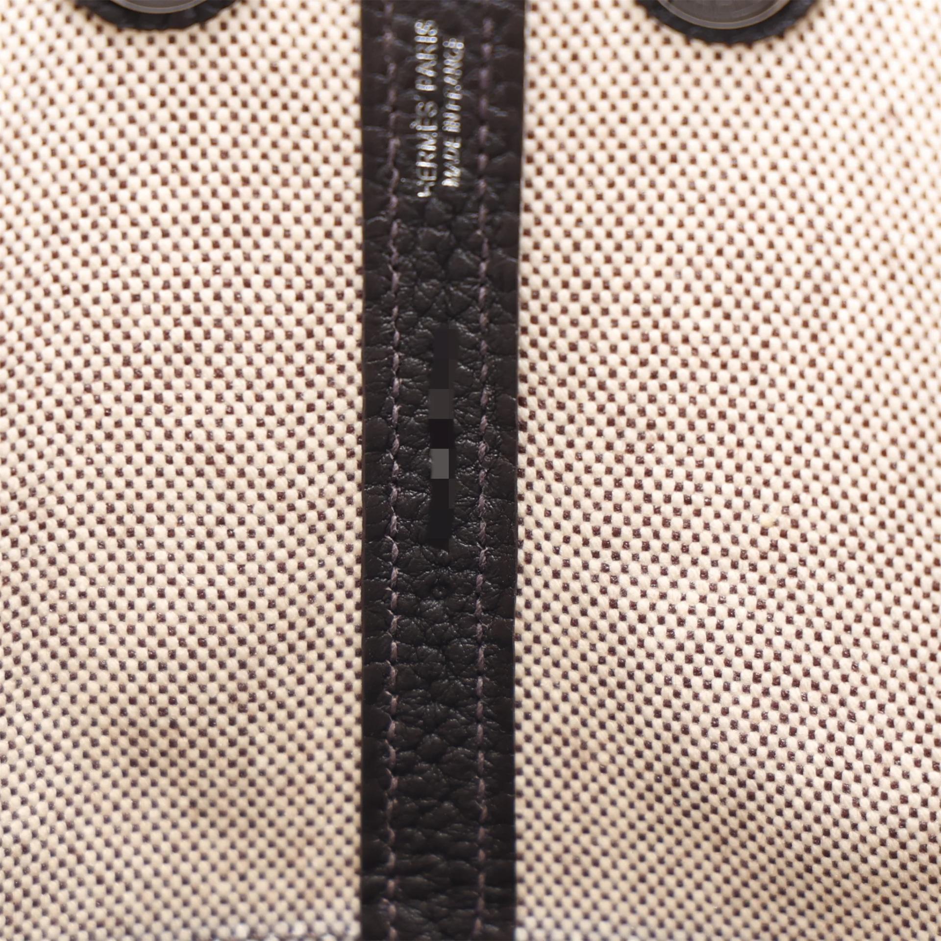 Brand New ( Rank N ) HERMÈS Neo Garden Party 23 Bai Brun（T3） Ecru Toile H canvas Palladium hardware G (2026) - 15