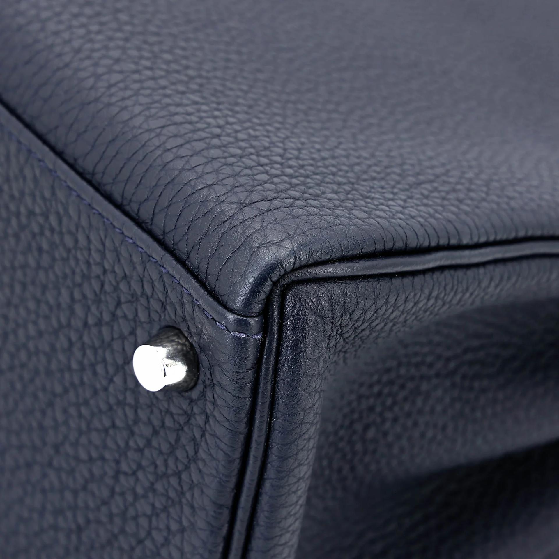 Very Good ( Rank A) HERMÈS Kelly 28 Touch Bleu Nuit (2Z) Togo Matte Alligator Palladium hardware C (2018) - 10