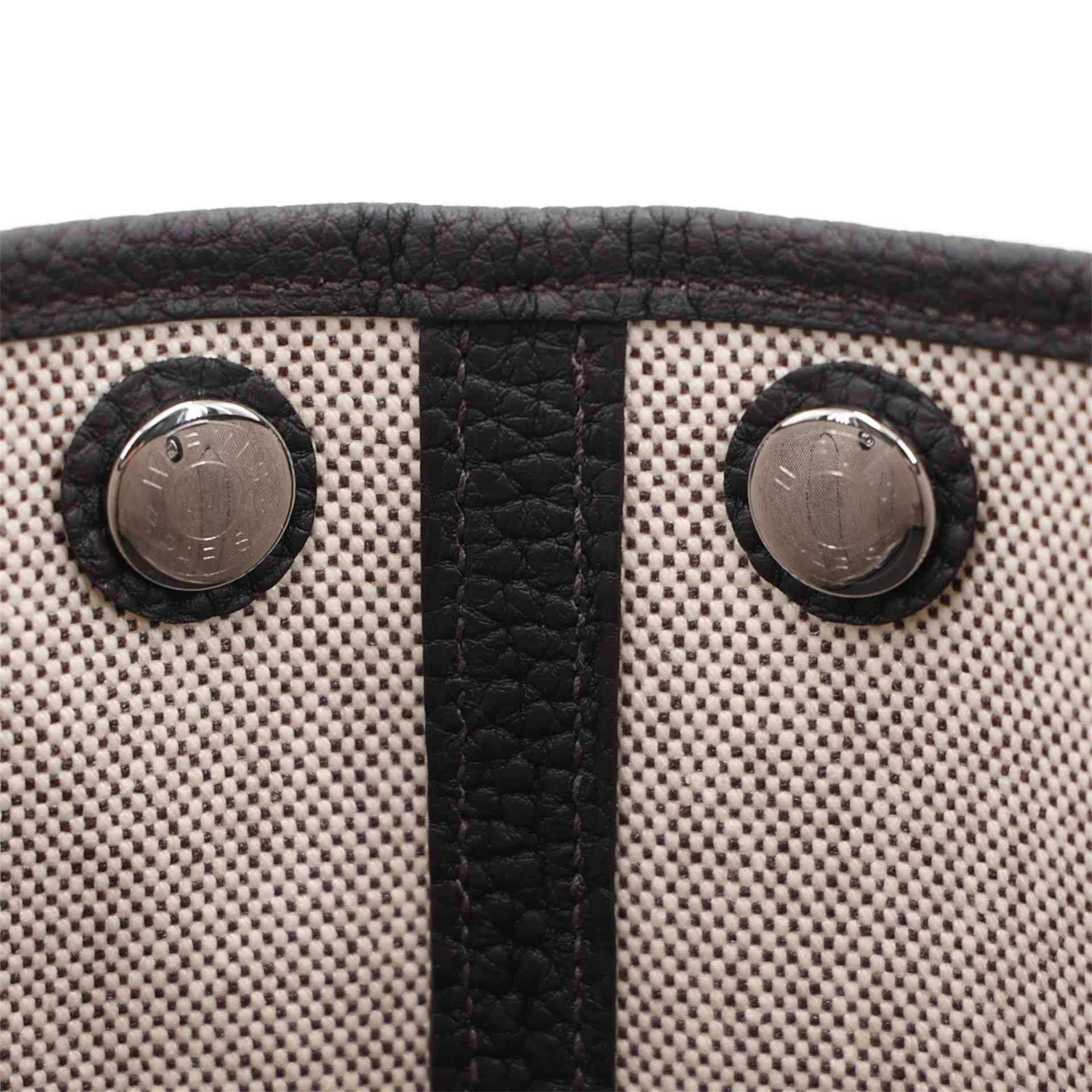 Brand New ( Rank N ) HERMÈS Neo Garden Party 23 Bai Brun（T3） Ecru Toile H canvas Palladium hardware G (2026) - 13