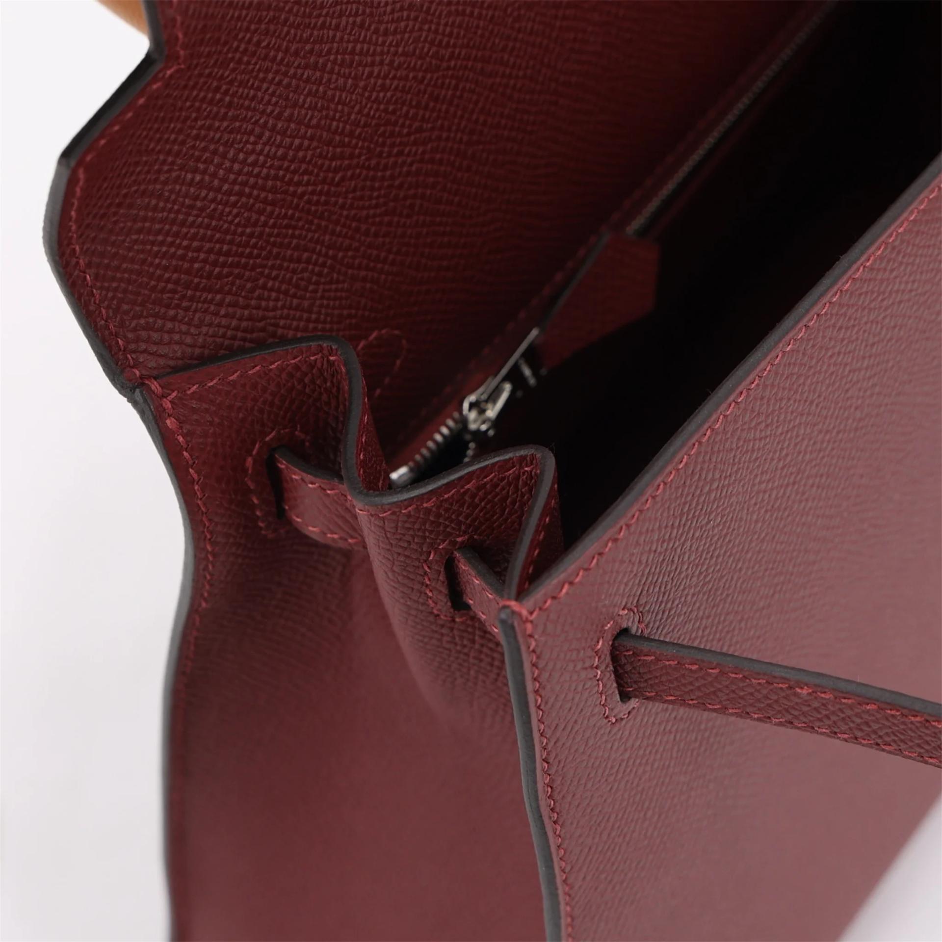 ランク N 新品 HERMÈS エルメス ケリー25 セリエ ベブラン（T3） ゴールド ルージュアッシュ (55) エプソン シルバー金具 G刻印 (2026) - 12