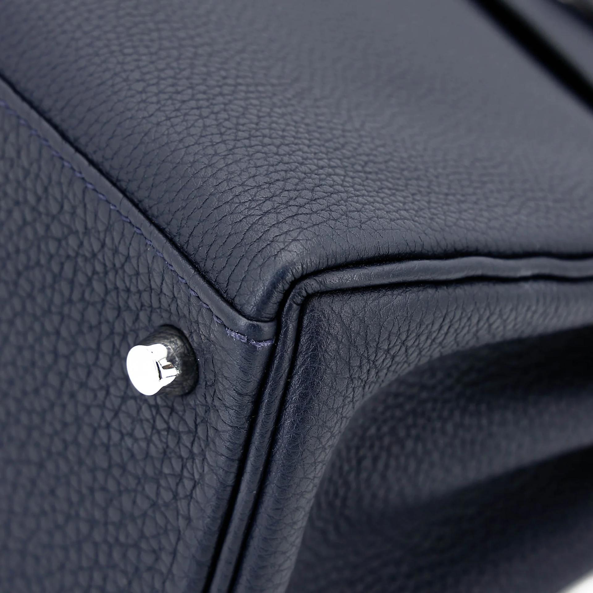 Very Good ( Rank A) HERMÈS Kelly 28 Touch Bleu Nuit (2Z) Togo Matte Alligator Palladium hardware C (2018) - 8