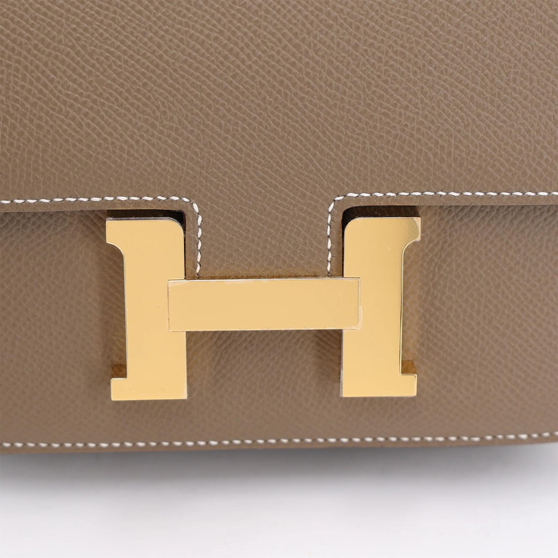Brand New ( Rank N ) HERMÈS Constance Mini Etoupe (18) Epsom Gold hardware K (2025) - 8