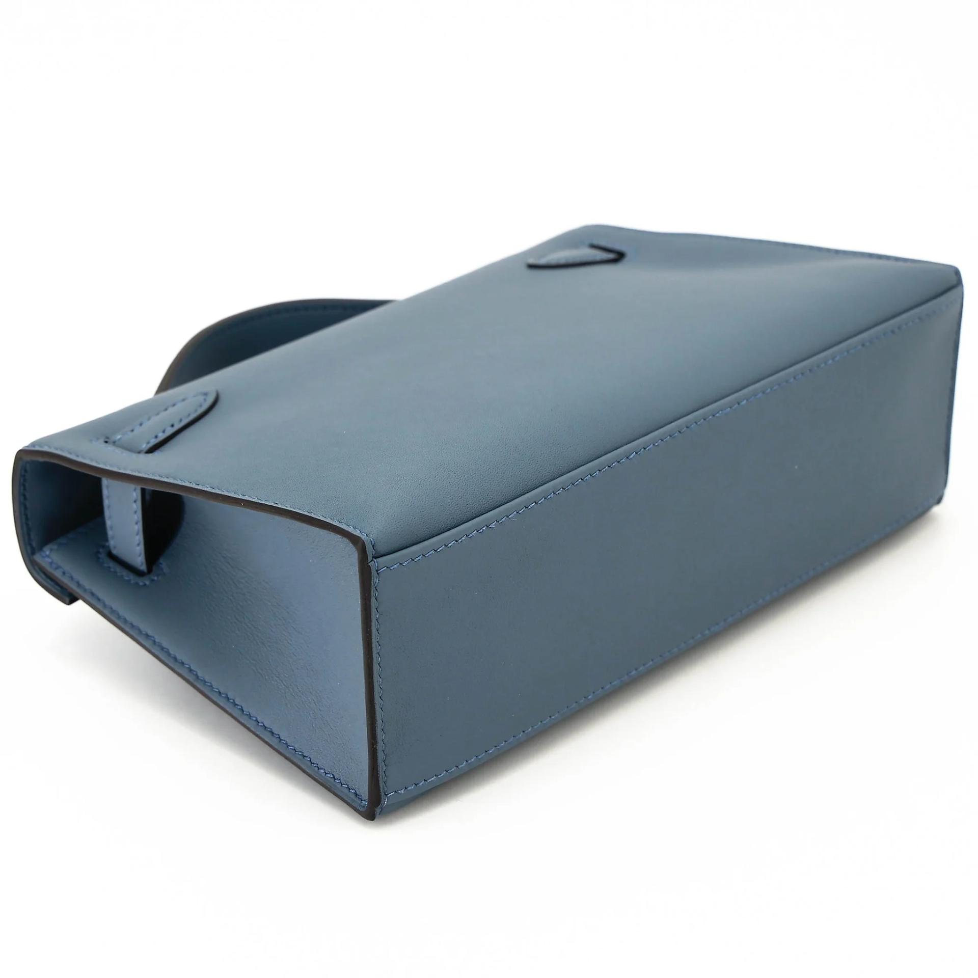 Brand New ( Rank N ) HERMÈS Kelly Pochette Bleu Tempete (N7) Swift Palladium hardware G (2026) - 7