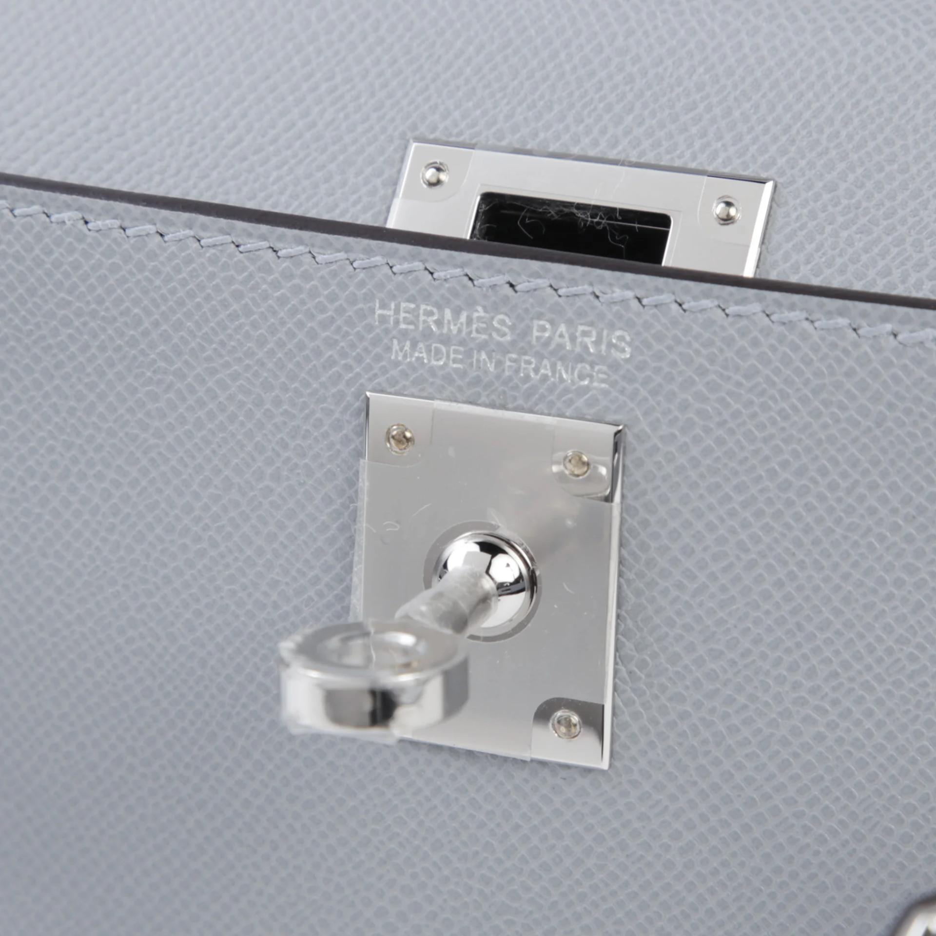 Brand New ( Rank N ) HERMÈS Mini Kelly II Gris Pantin (P0) Madame Palladium hardware K (2025) - 9