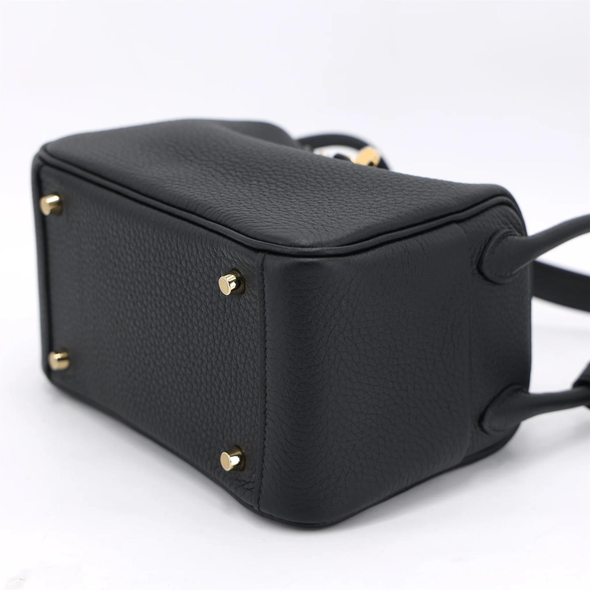 Brand New ( Rank N ) HERMÈS Mini Lindy Noir (89) Clemence Gold hardware G (2026) - 5