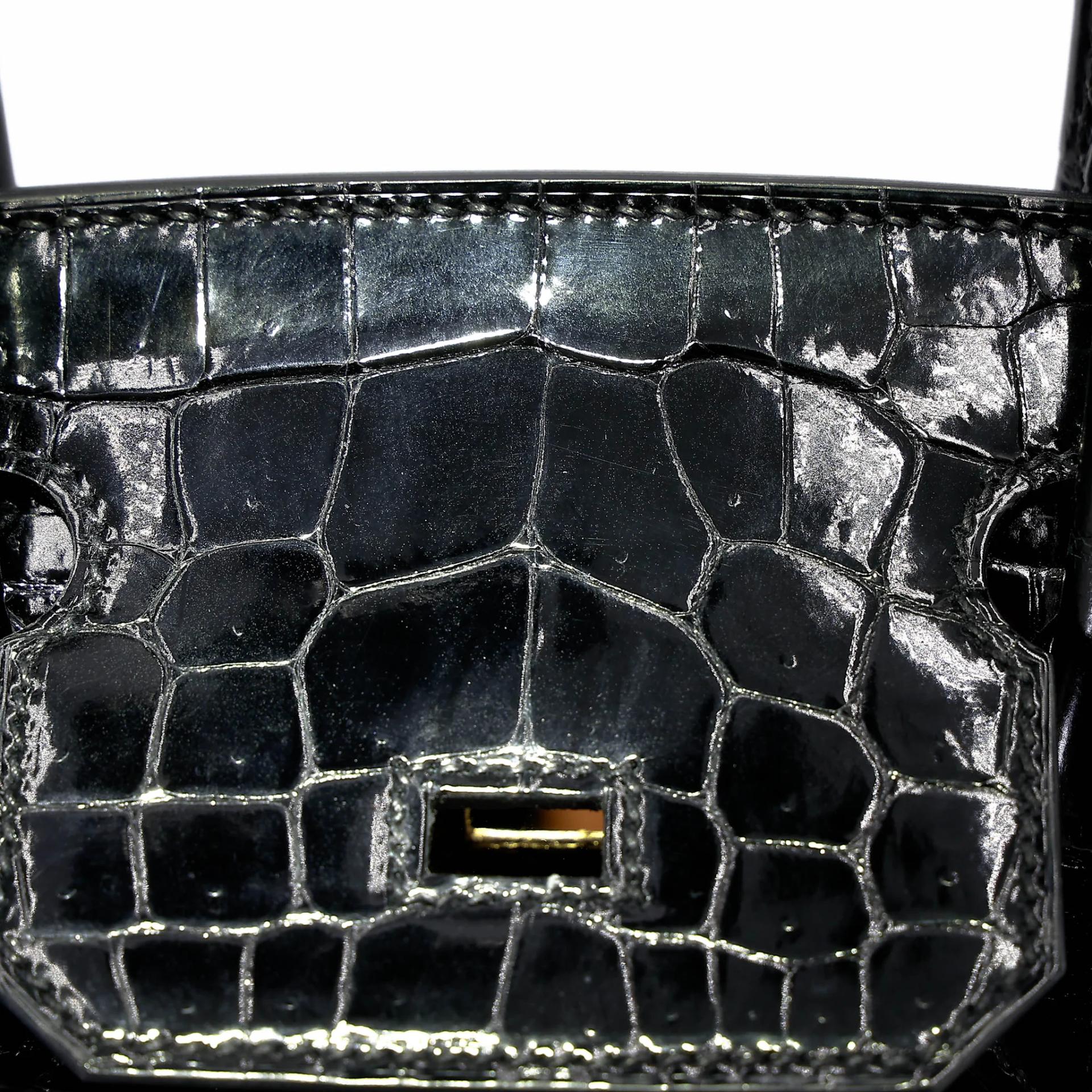 ランク SA HERMÈS エルメス バーキン30 セリエ ブラック (89) クロコダイル ニロティカス リセ ゴールド金具 B刻印 (2023) - 15