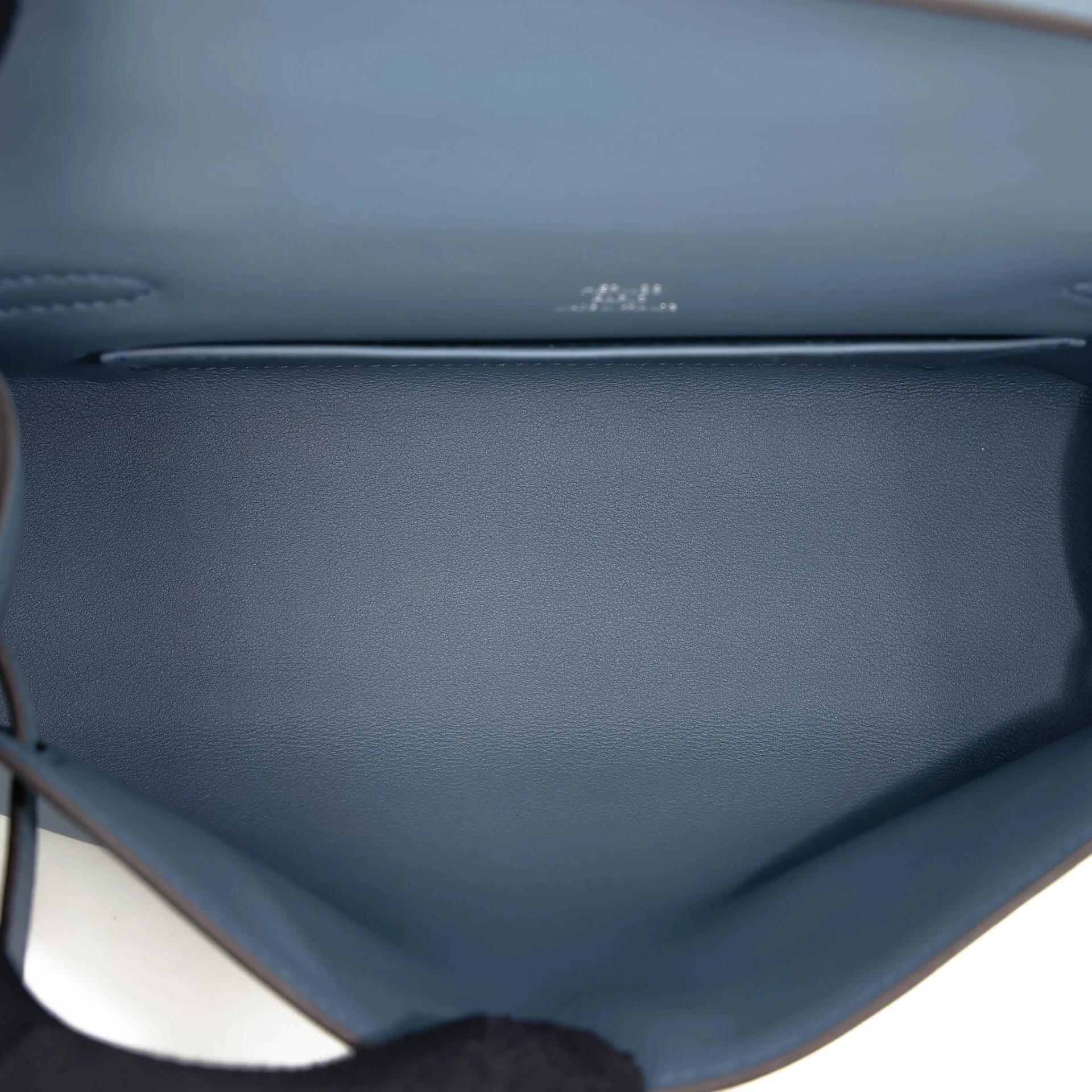 Brand New ( Rank N ) HERMÈS Kelly Pochette Bleu Tempete (N7) Swift Palladium hardware G (2026) - 18