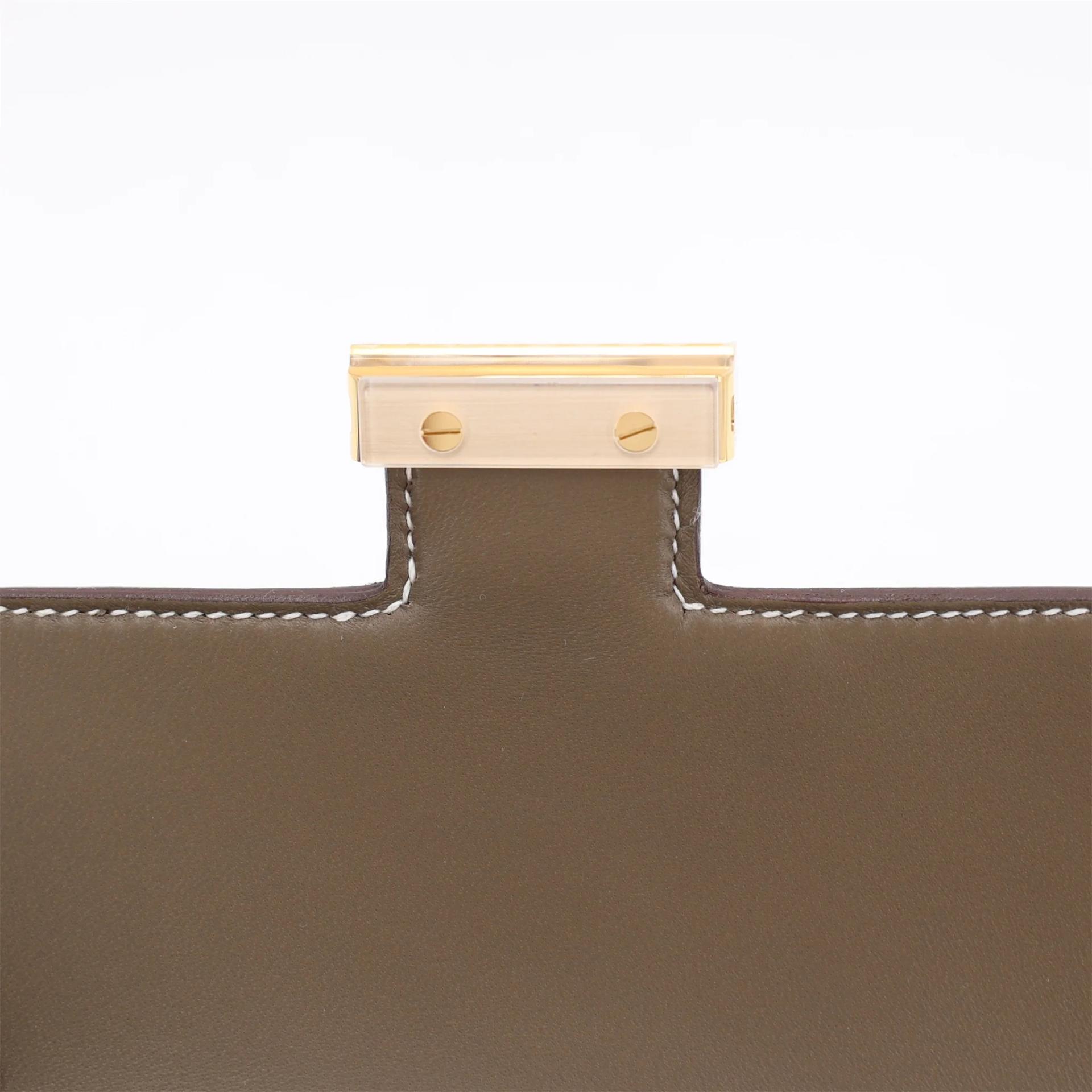 Brand New ( Rank N ) HERMÈS Constance Mini Etoupe (18) Epsom Gold hardware K (2025) - 10
