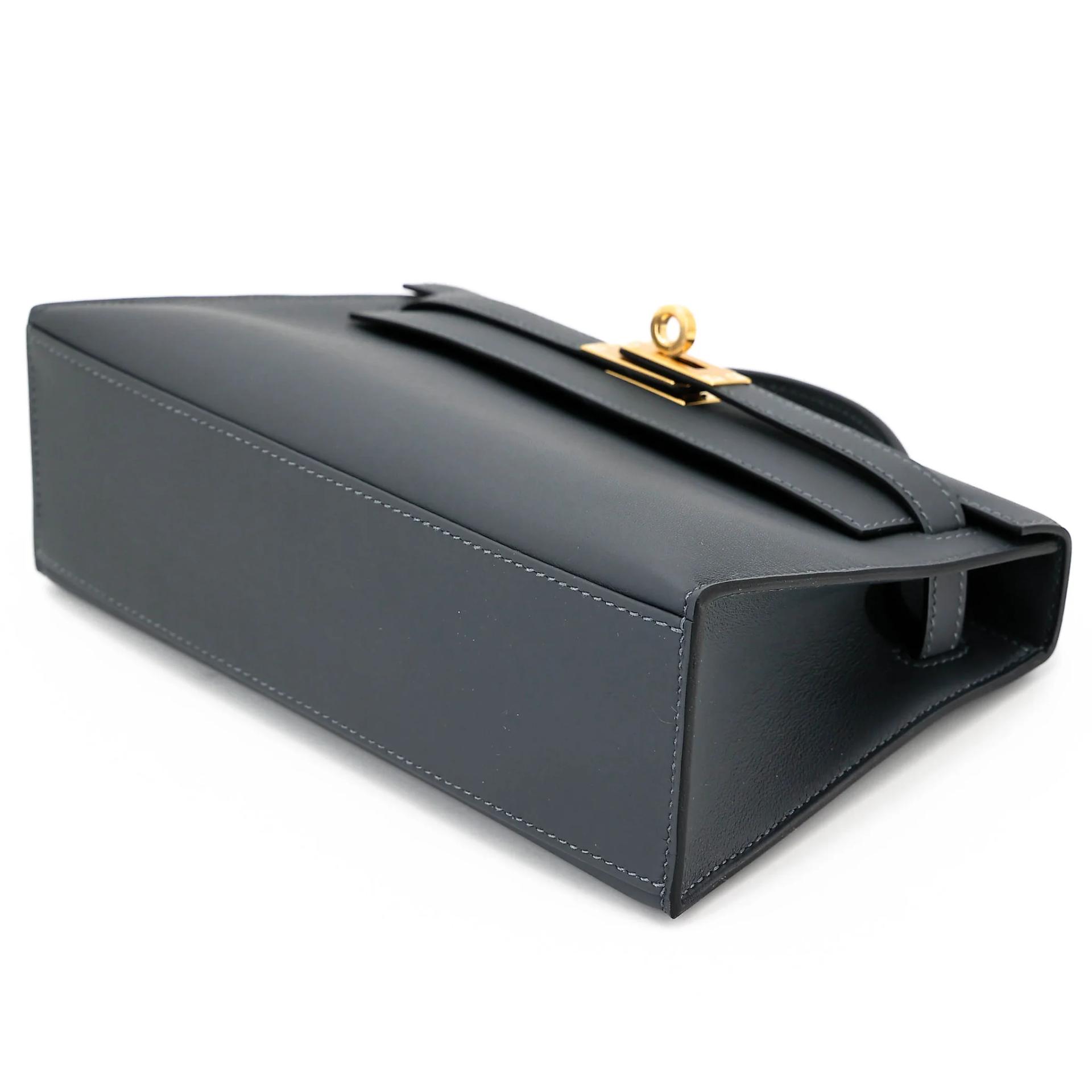 Brand New ( Rank N ) HERMÈS Kelly Pochette Gris misty (H0) Swift Gold hardware G (2026) - 4