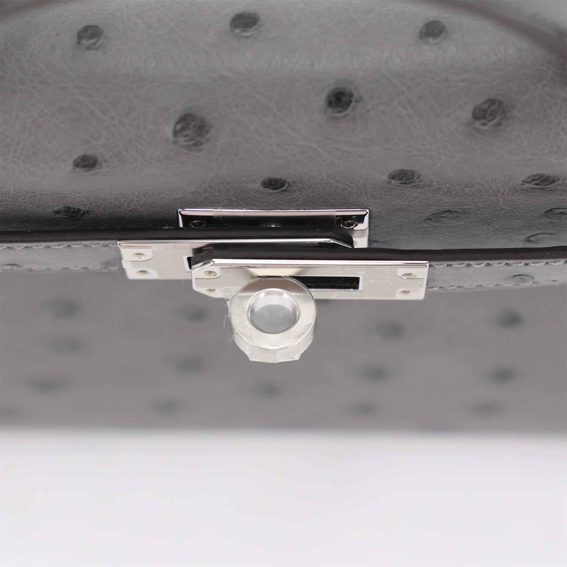 Brand New ( Rank N ) HERMÈS Mini Kelly II Gris Meyer (0L) Ostrich Palladium hardware G (2026) - 9
