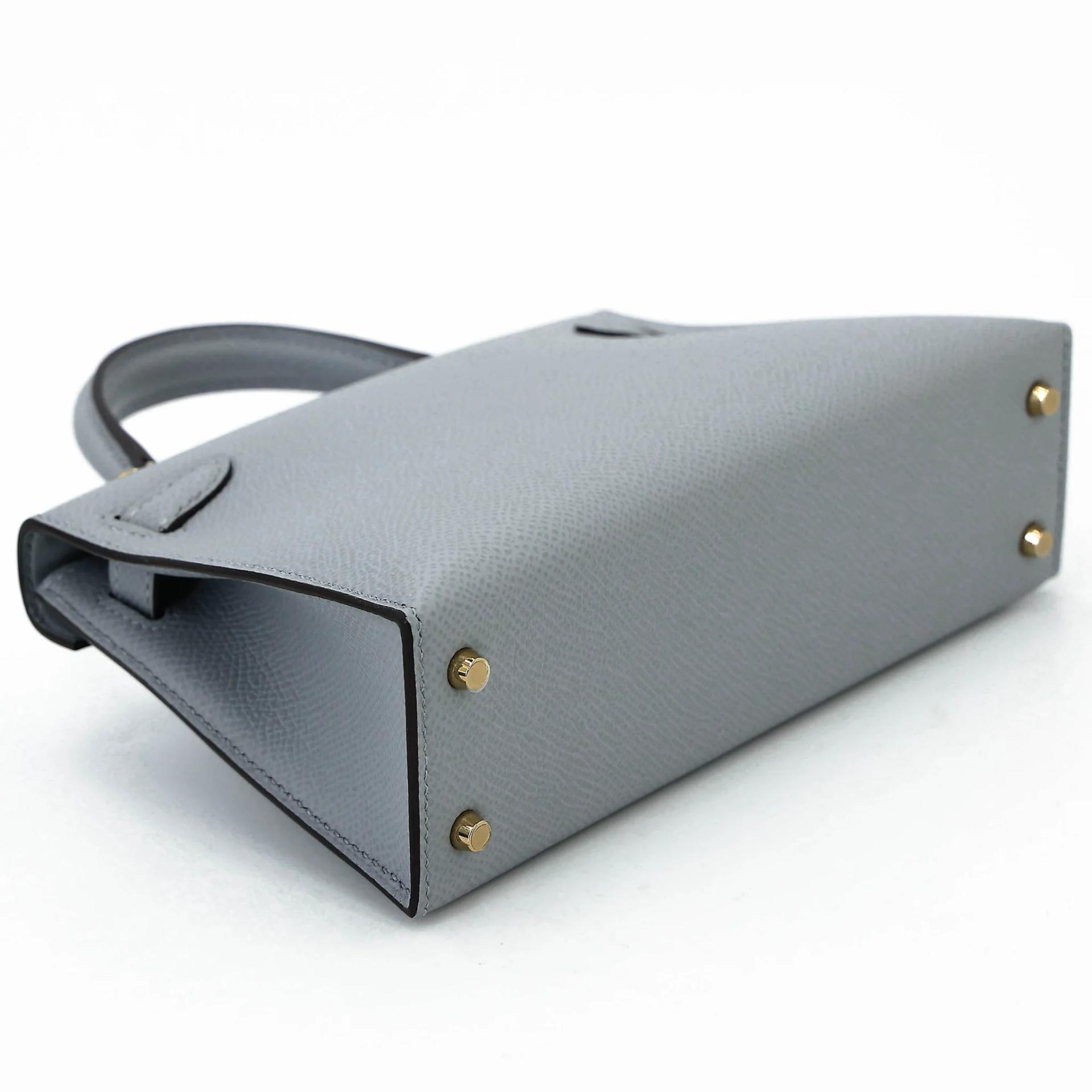 Brand New ( Rank N ) HERMÈS Mini Kelly II Gris Pantin (P0) Epsom Permabrass hardware G (2026) - 7