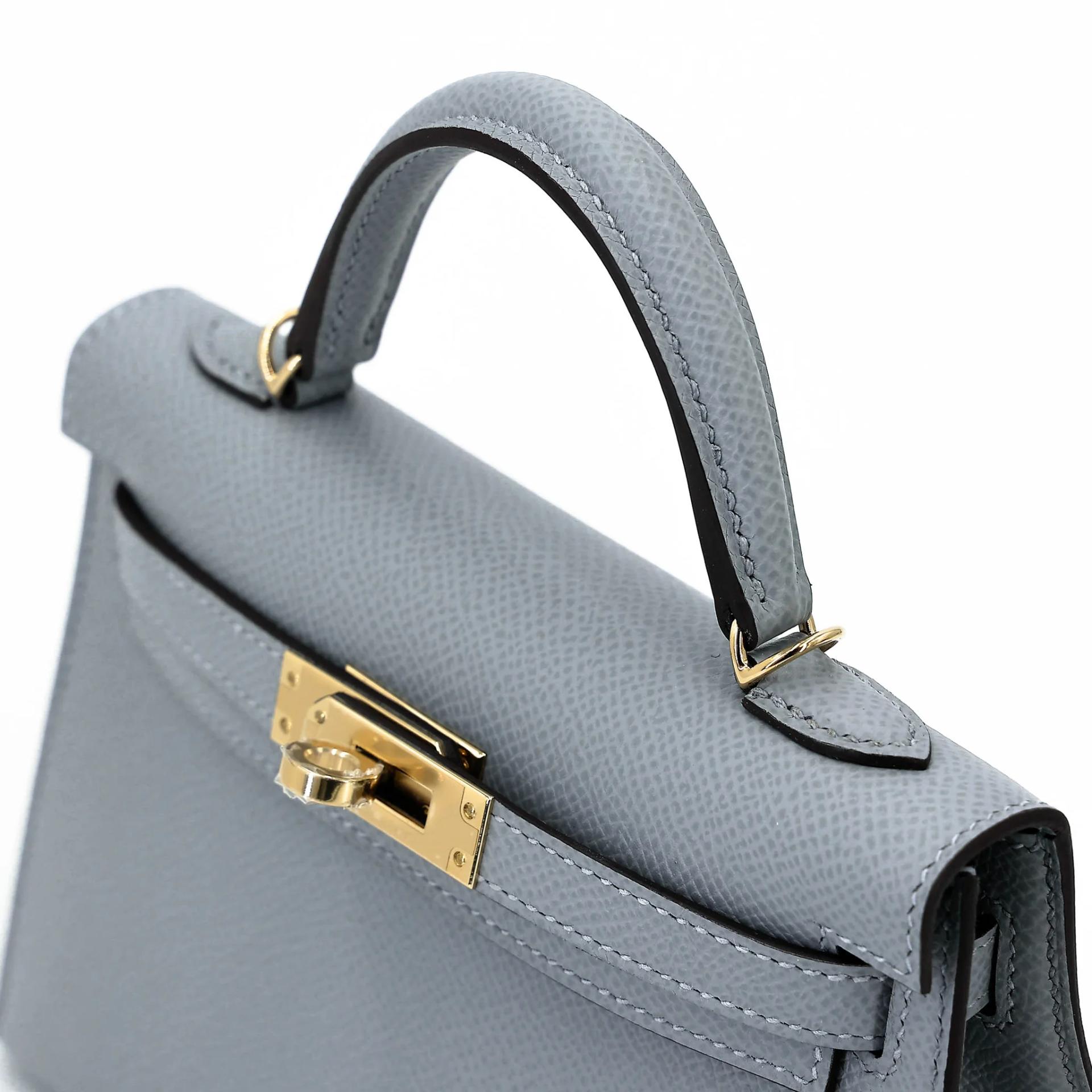 Brand New ( Rank N ) HERMÈS Mini Kelly II Gris Pantin (P0) Epsom Permabrass hardware G (2026) - 3