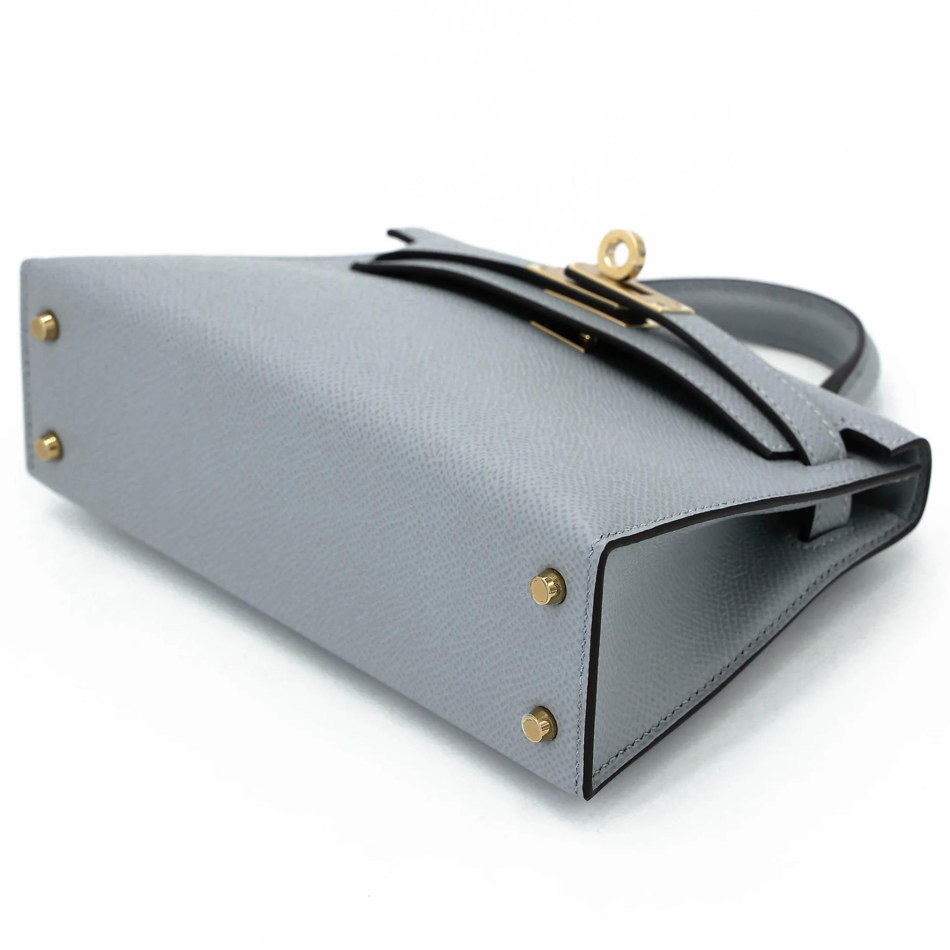 Brand New ( Rank N ) HERMÈS Mini Kelly II Gris Pantin (P0) Epsom Permabrass hardware G (2026) - 4