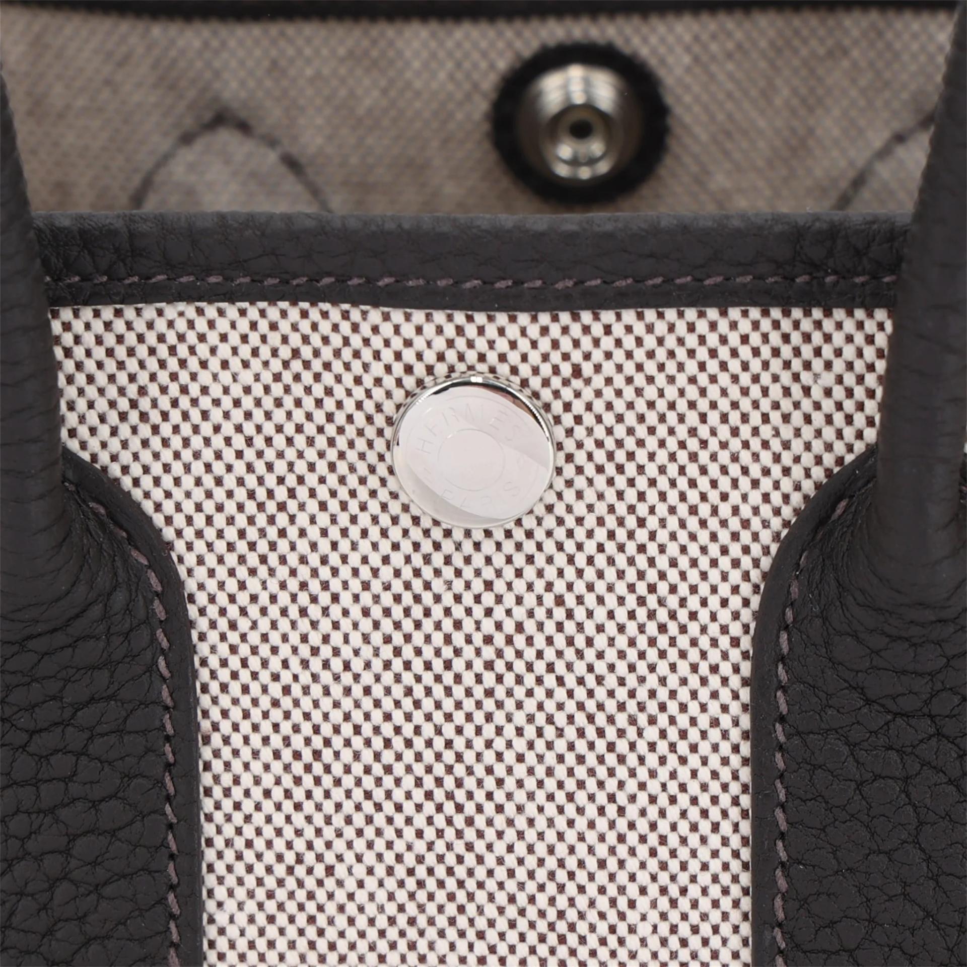 Brand New ( Rank N ) HERMÈS Neo Garden Party 23 Bai Brun（T3） Ecru Toile H canvas Palladium hardware G (2026) - 9