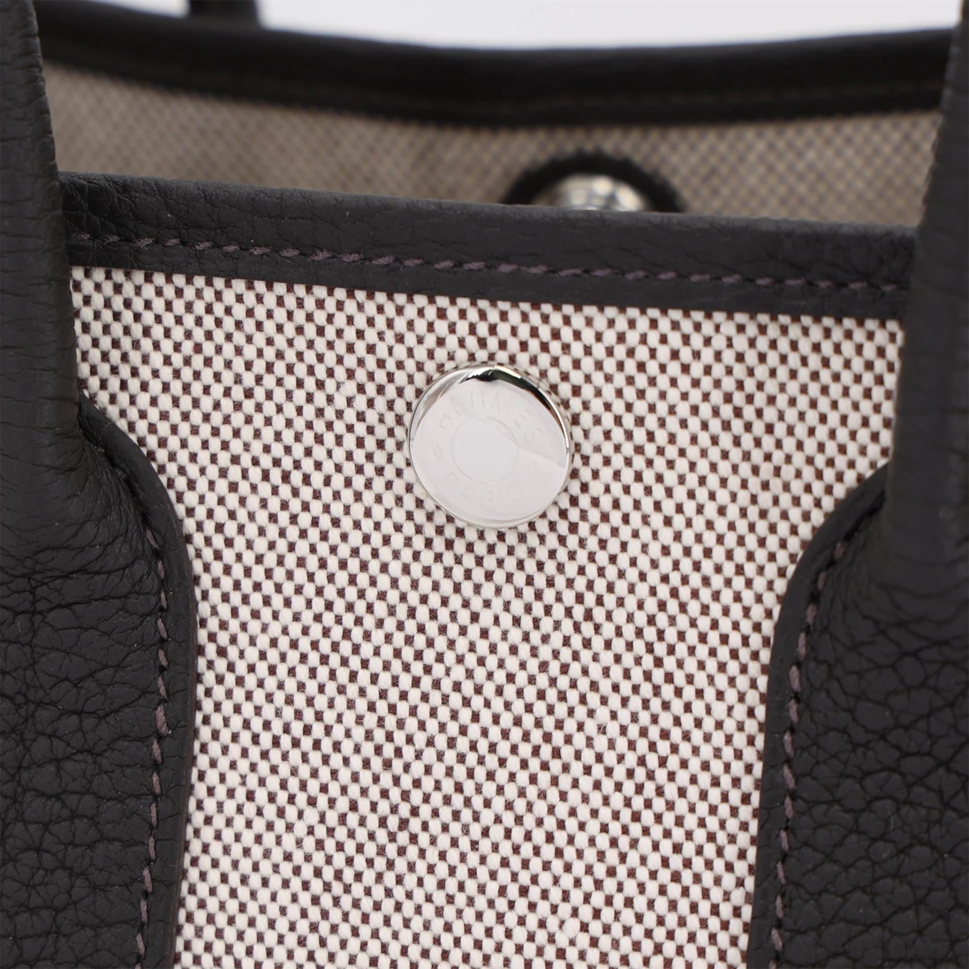 Brand New ( Rank N ) HERMÈS Neo Garden Party 23 Ecru Terre (4D) Bai Brun（T3） Toile H Viking canvas Palladium hardware G (2026) - 9