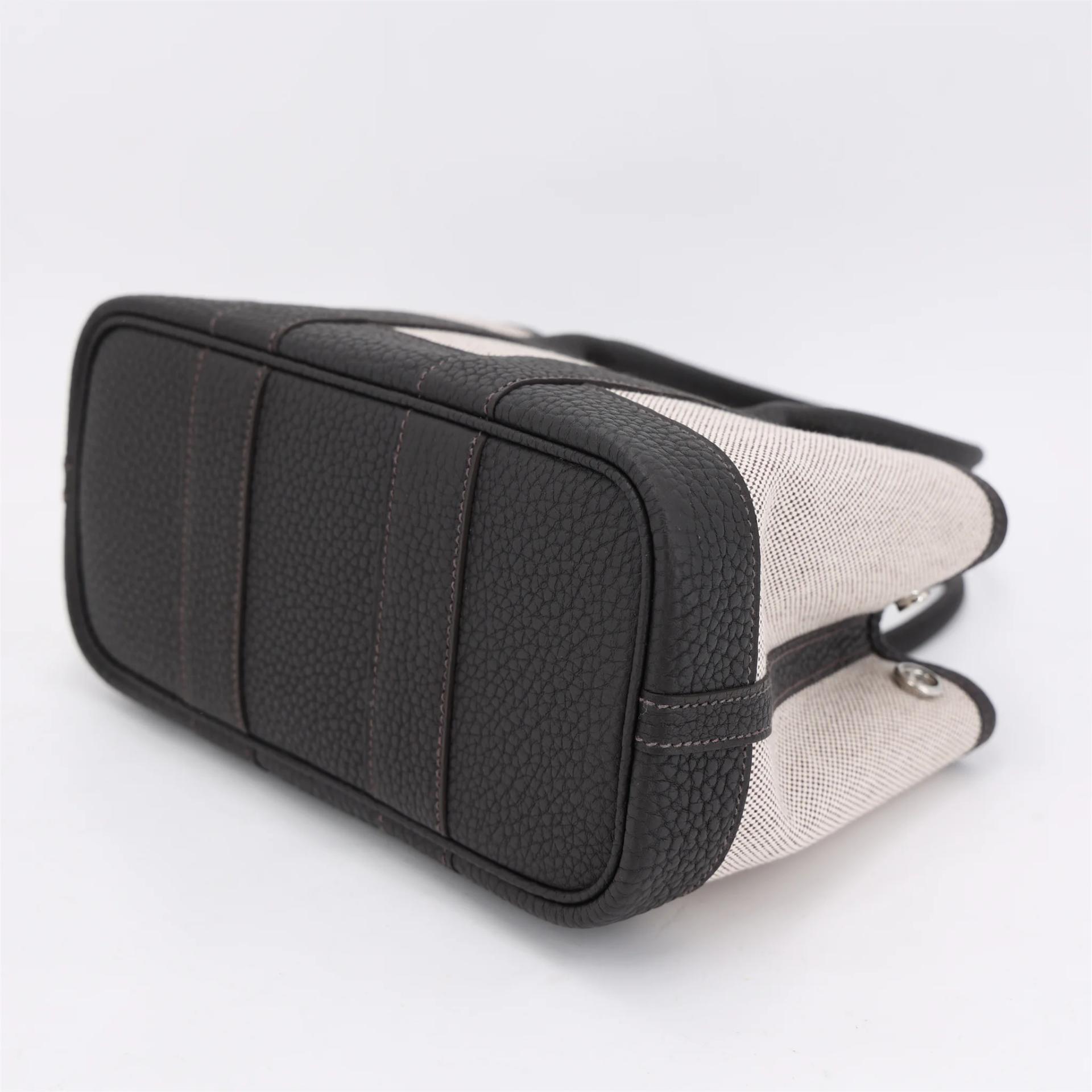 Brand New ( Rank N ) HERMÈS Neo Garden Party 23 Bai Brun（T3） Ecru Toile H canvas Palladium hardware G (2026) - 5