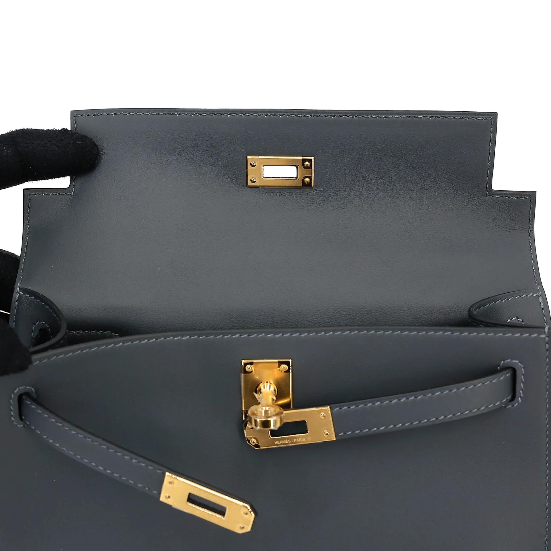 Brand New ( Rank N ) HERMÈS Kelly Pochette Gris misty (H0) Swift Gold hardware G (2026) - 12