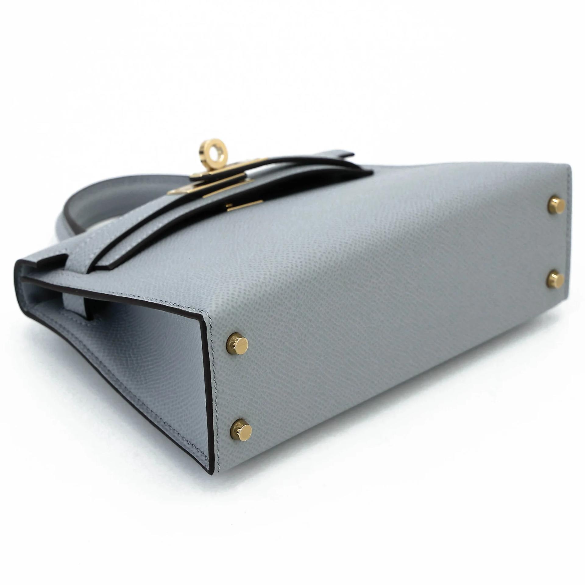 Brand New ( Rank N ) HERMÈS Mini Kelly II Gris Pantin (P0) Epsom Permabrass hardware G (2026) - 5