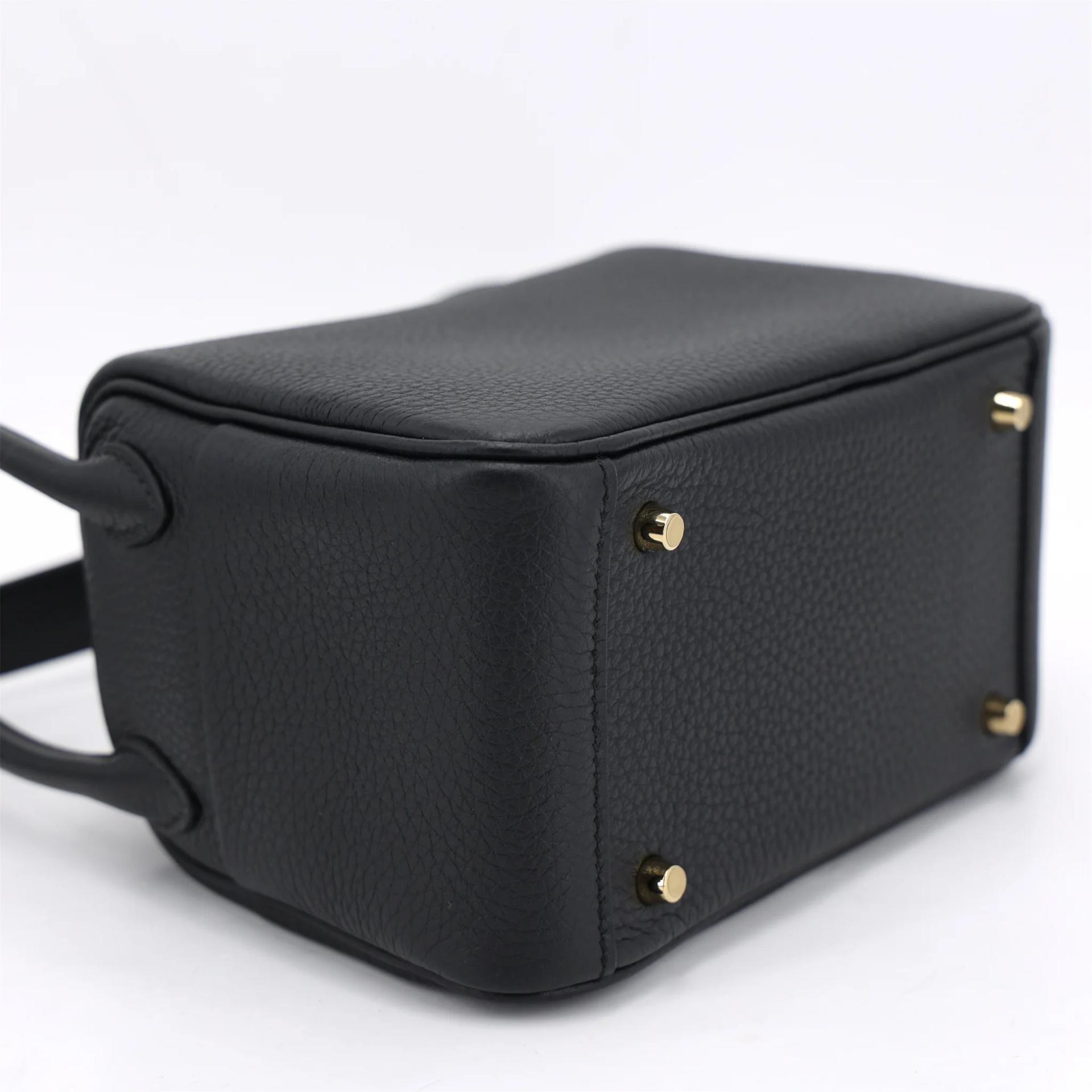 Brand New ( Rank N ) HERMÈS Mini Lindy Noir (89) Clemence Gold hardware G (2026) - 6