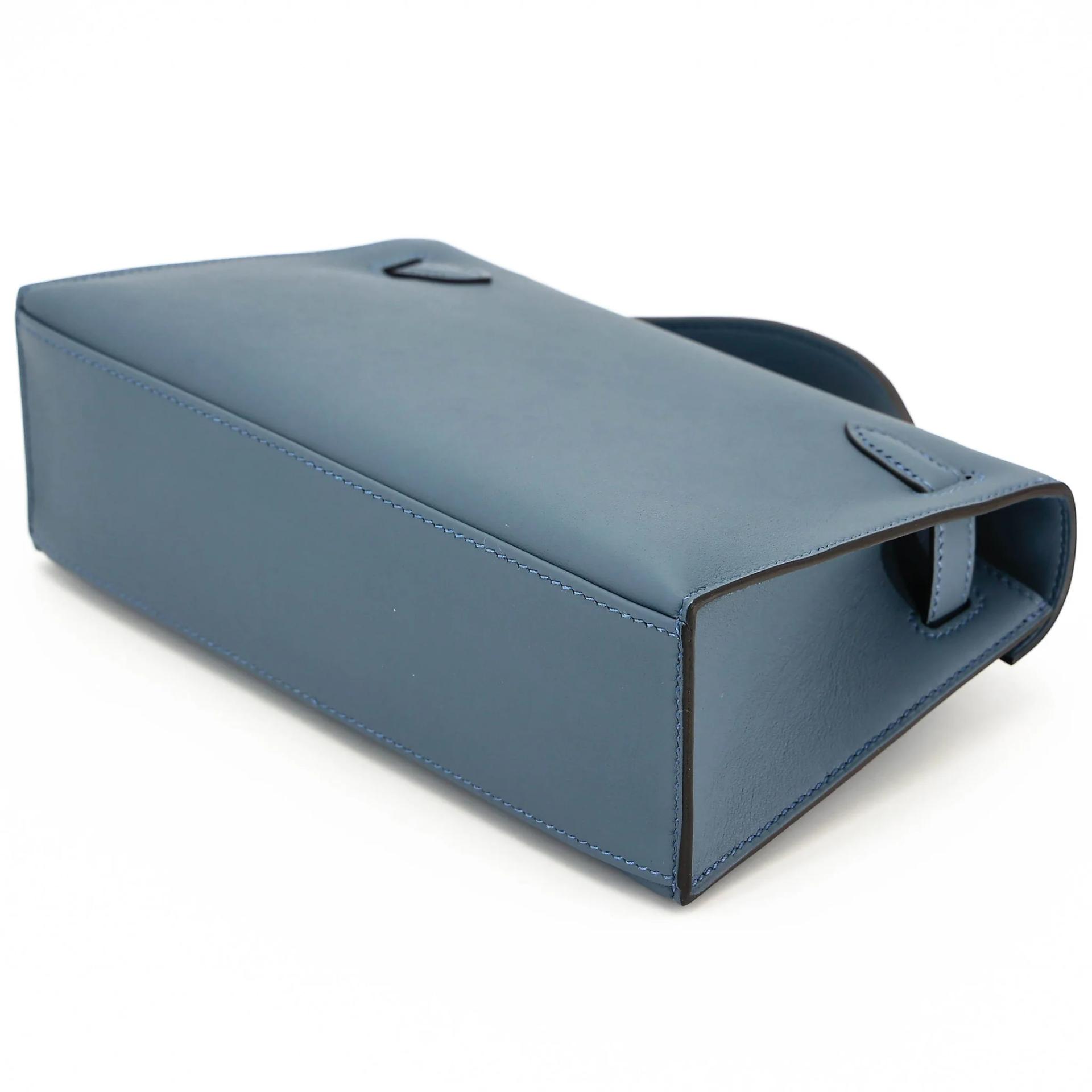 Brand New ( Rank N ) HERMÈS Kelly Pochette Bleu Tempete (N7) Swift Palladium hardware G (2026) - 6