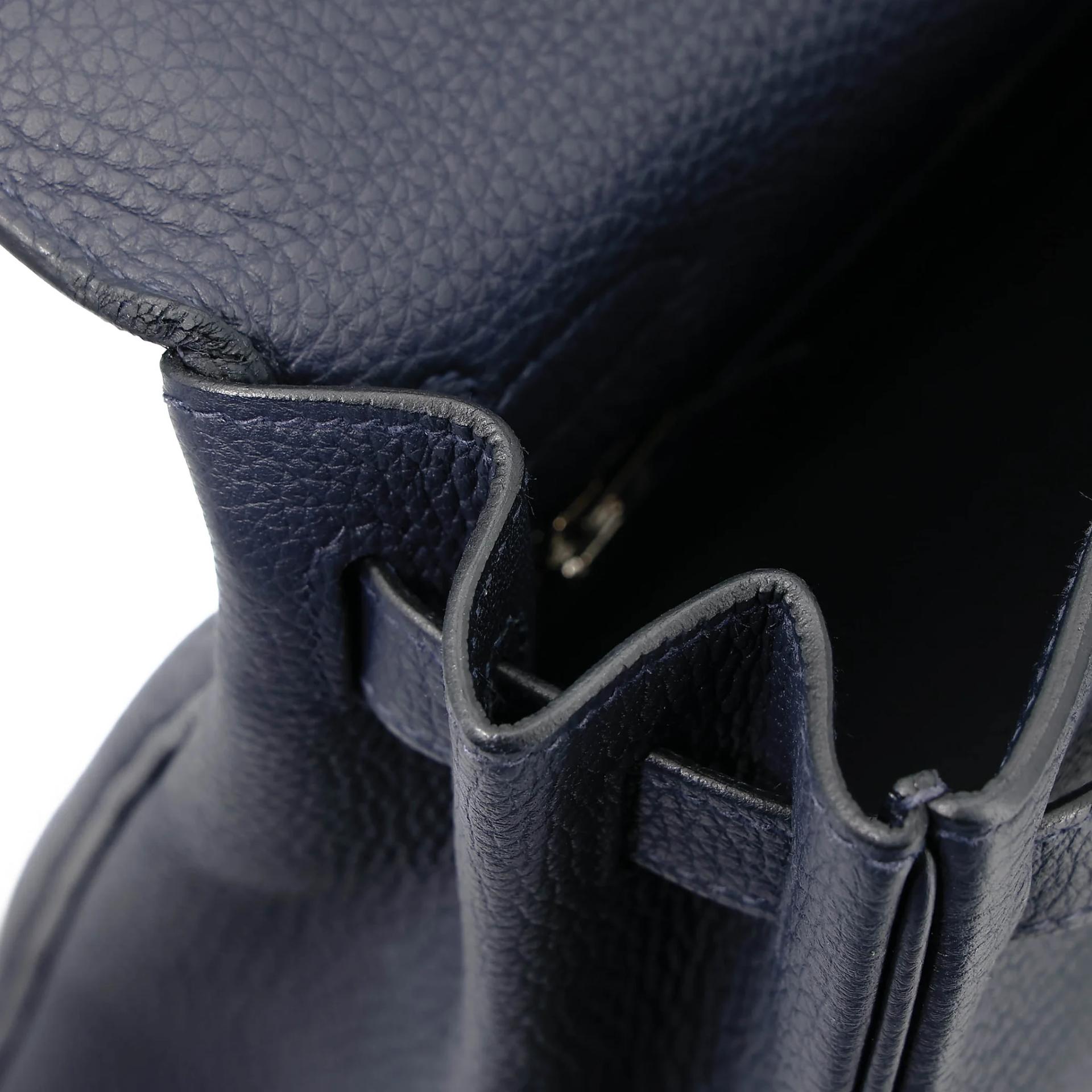 Very Good ( Rank A) HERMÈS Kelly 28 Touch Bleu Nuit (2Z) Togo Matte Alligator Palladium hardware C (2018) - 25