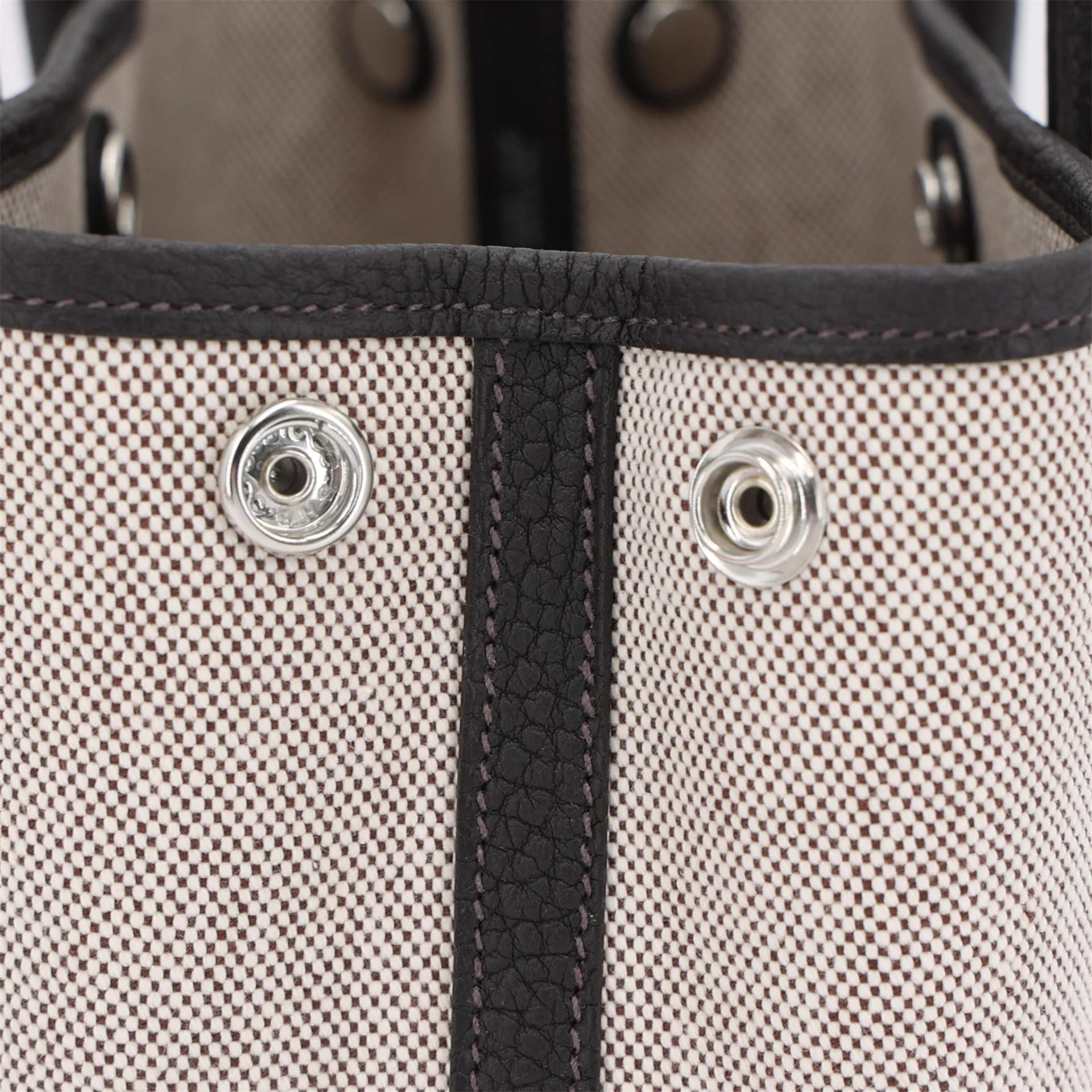Brand New ( Rank N ) HERMÈS Neo Garden Party 23 Bai Brun（T3） Ecru Toile H canvas Palladium hardware G (2026) - 11