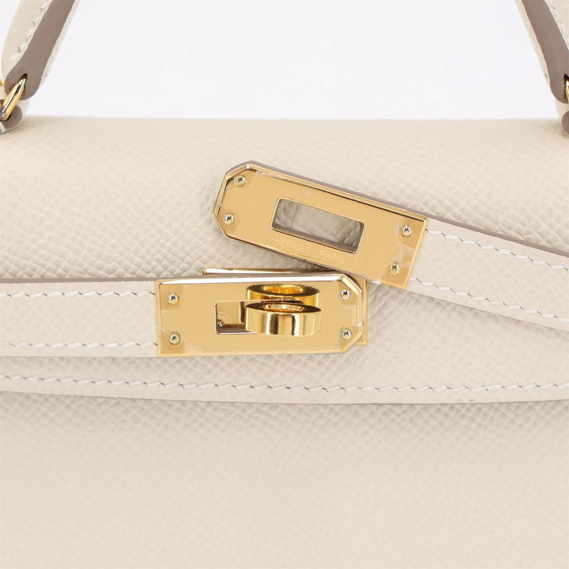 ランク SA HERMÈS エルメス ミニケリー2 クレ (10) エプソン ゴールド金具 U刻印 (2022) - 8