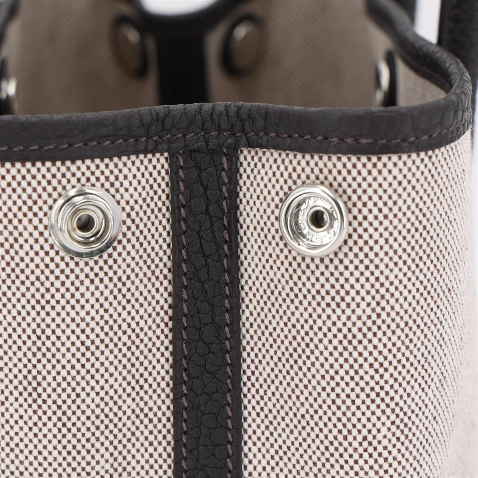 Brand New ( Rank N ) HERMÈS Neo Garden Party 23 Bai Brun（T3） Ecru Toile H canvas Palladium hardware G (2026) - 10