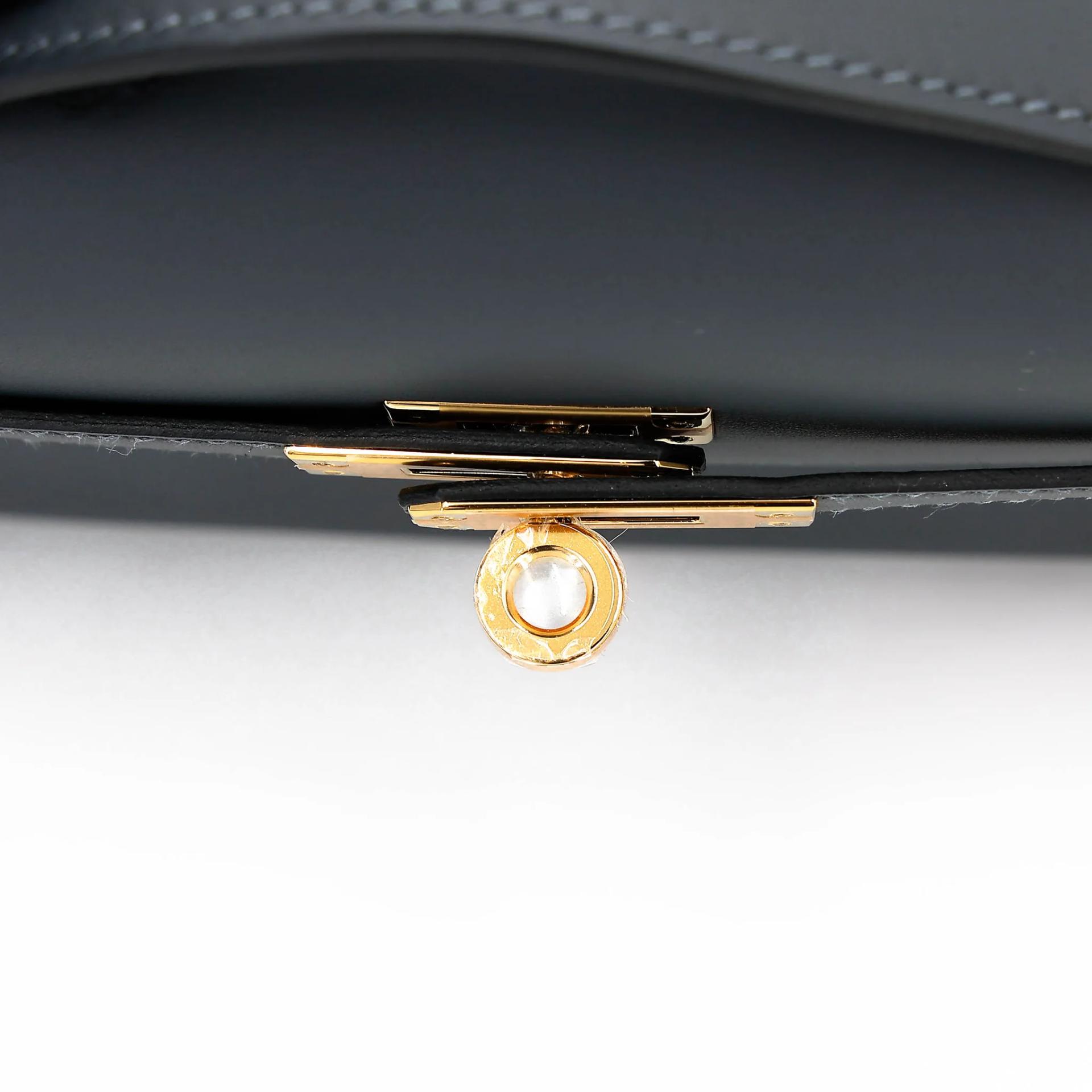 Brand New ( Rank N ) HERMÈS Kelly Pochette Gris misty (H0) Swift Gold hardware G (2026) - 9