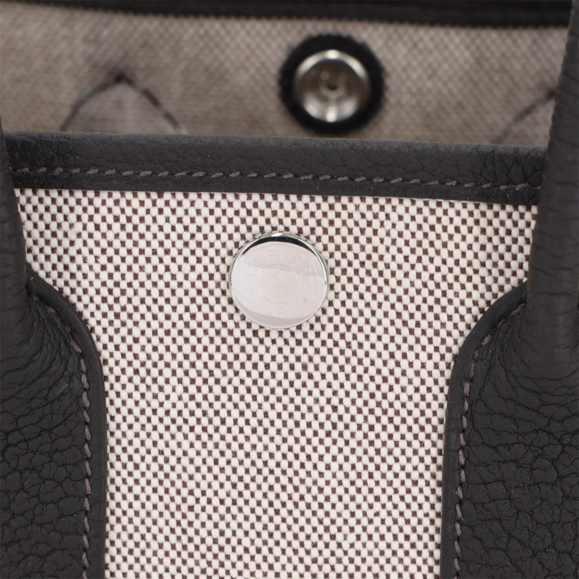 Brand New ( Rank N ) HERMÈS Neo Garden Party 23 Bai Brun（T3） Ecru Toile H canvas Palladium hardware G (2026) - 8