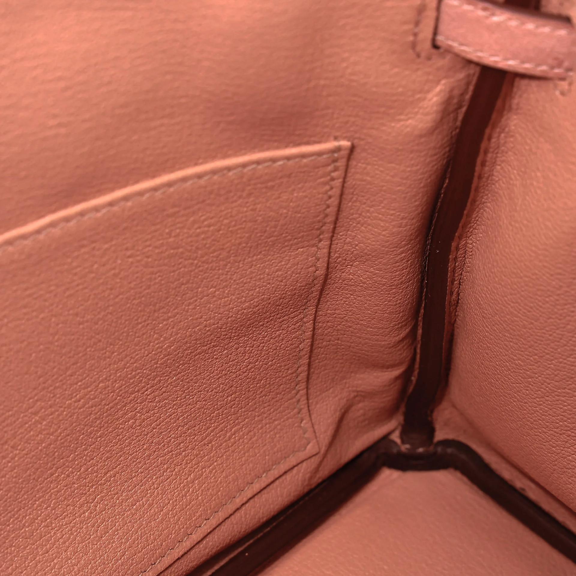 未使用保存品 HERMÈS 愛馬仕 Birkin 25 94 陶瓷粉 Terre Cuite 鴕鳥皮 金扣 B刻 2023年 - 16