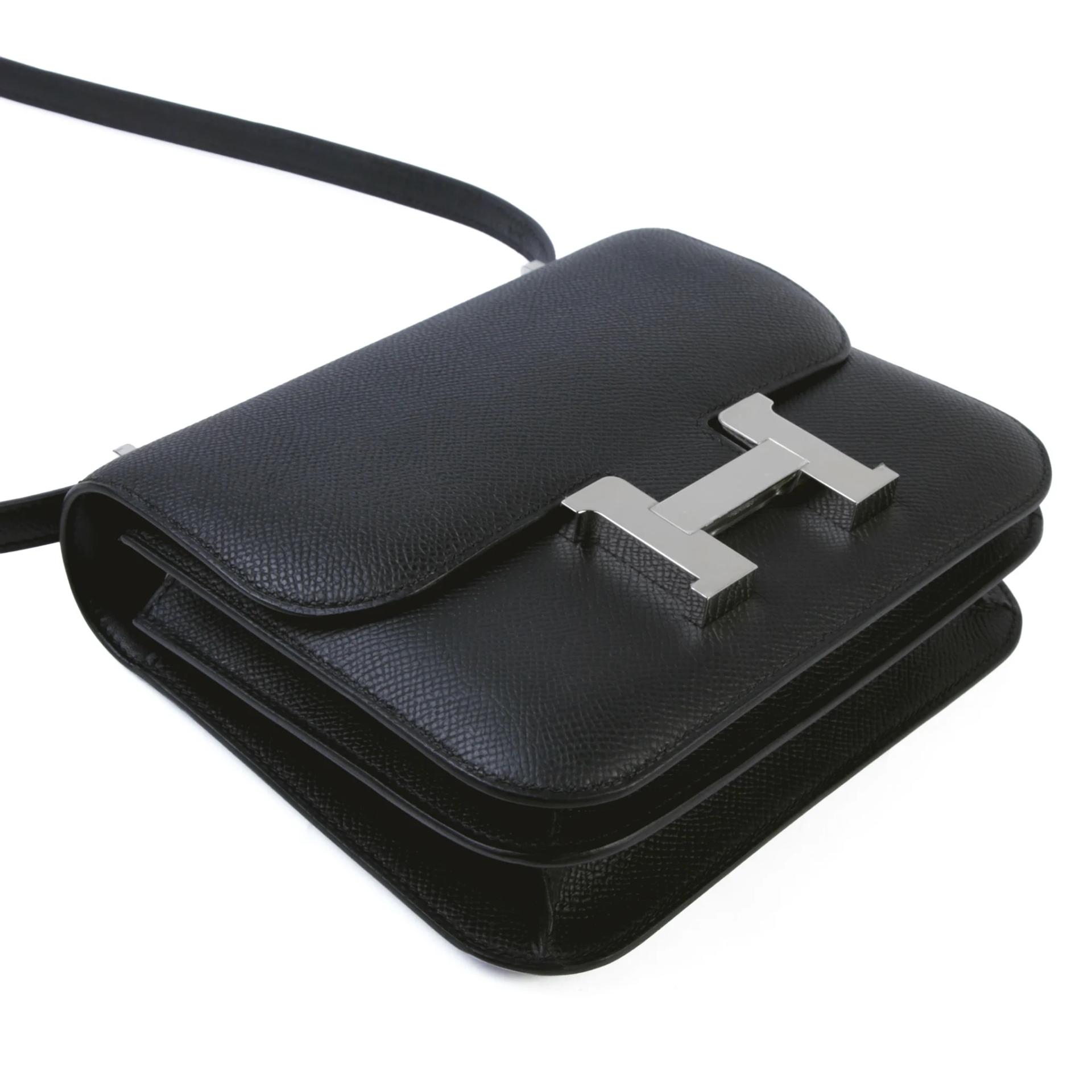 Brand New ( Rank N ) HERMÈS Constance Mini 19 Mirror Noir (89) Epsom Palladium hardware G (2026) - 4