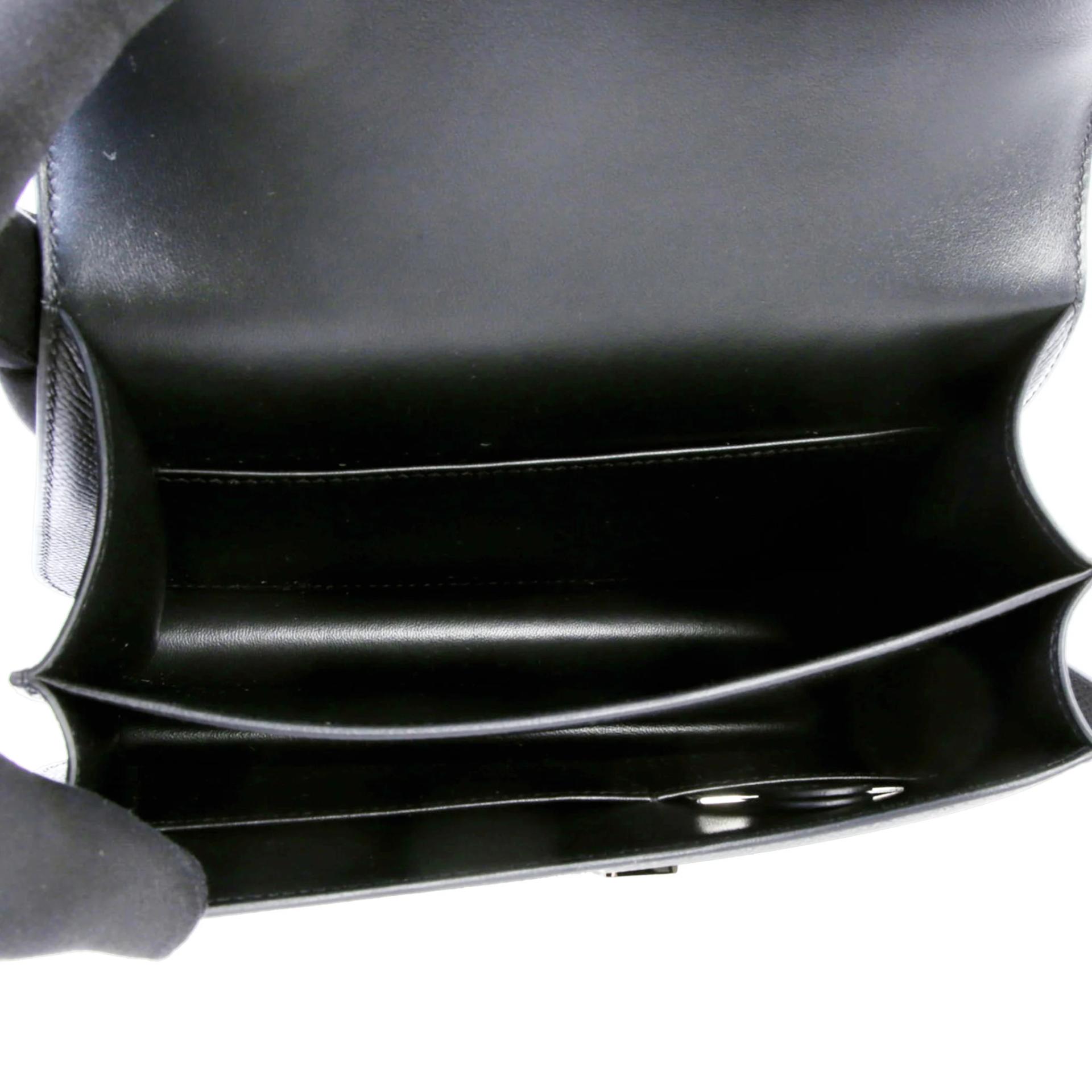 Brand New ( Rank N ) HERMÈS Constance Mini 19 Mirror Noir (89) Epsom Palladium hardware G (2026) - 11
