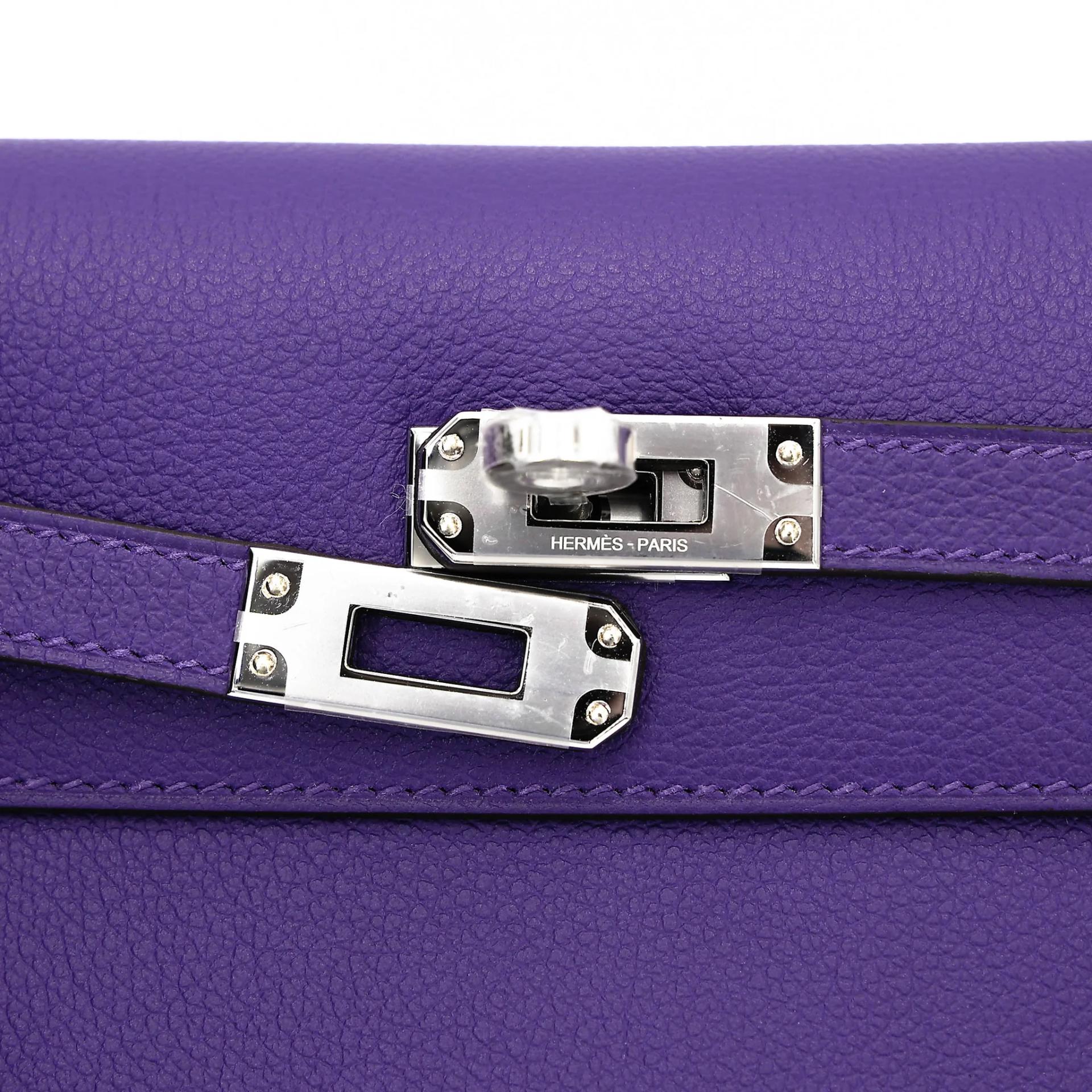 全新 HERMÈS 愛馬仕 Kelly Danse X3 絳紫色 Purple Evercolor皮 銀扣 G刻 2026年 - 7