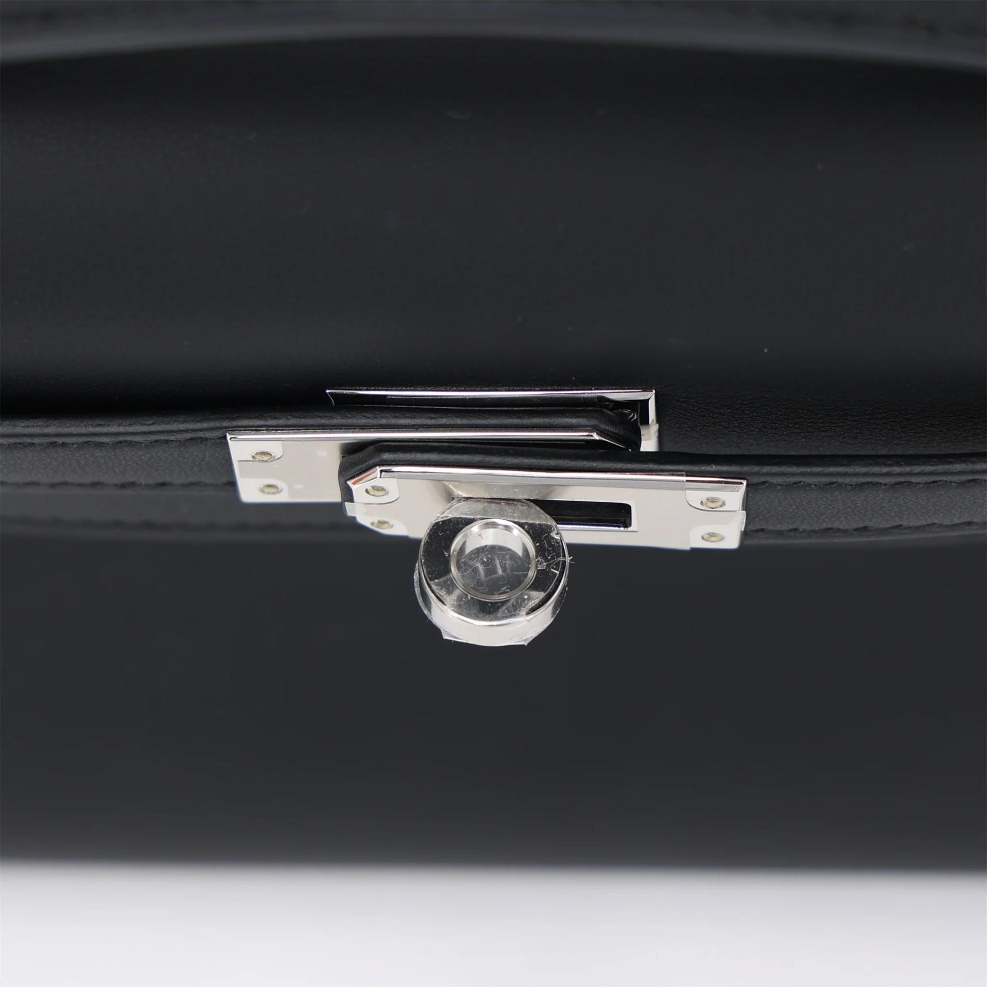 Brand New ( Rank N ) HERMÈS Kelly Pochette Noir (89) Swift Palladium hardware K (2025) - 9