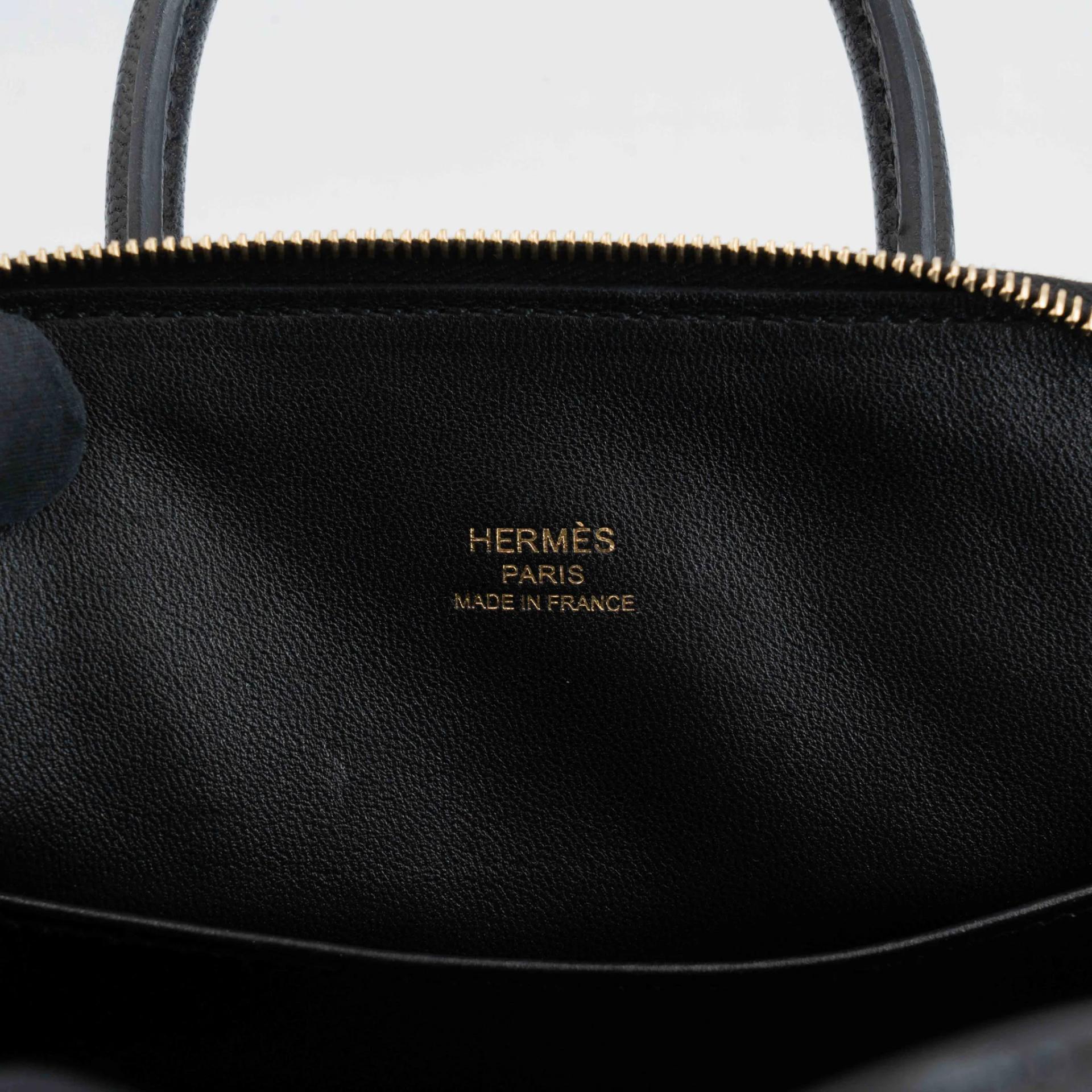 Excellent ( Rank SA ) HERMÈS Mini Bolide 1923 Noir (89) Chevre Gold hardware K (2025) - 16