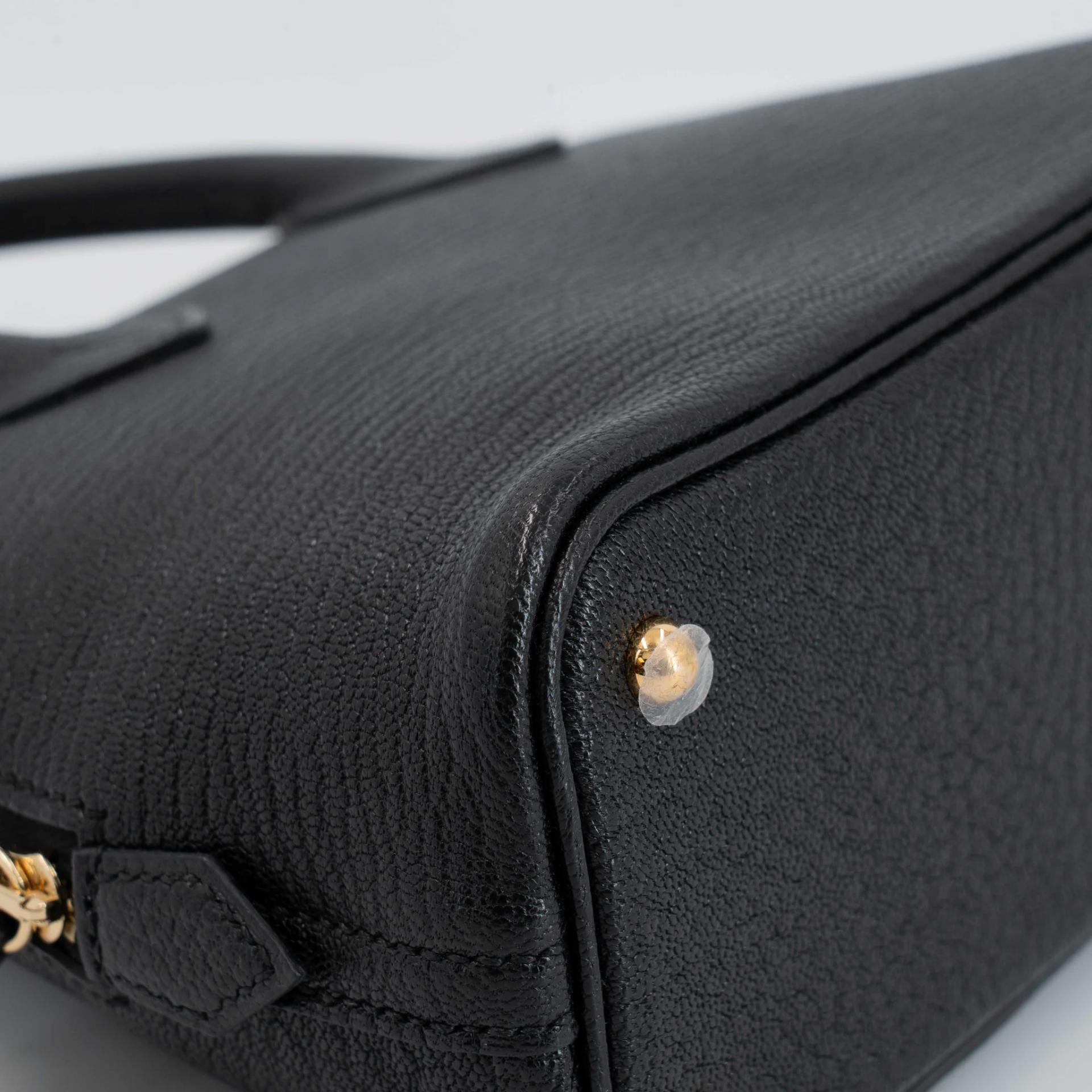 Excellent ( Rank SA ) HERMÈS Mini Bolide 1923 Noir (89) Chevre Gold hardware K (2025) - 11