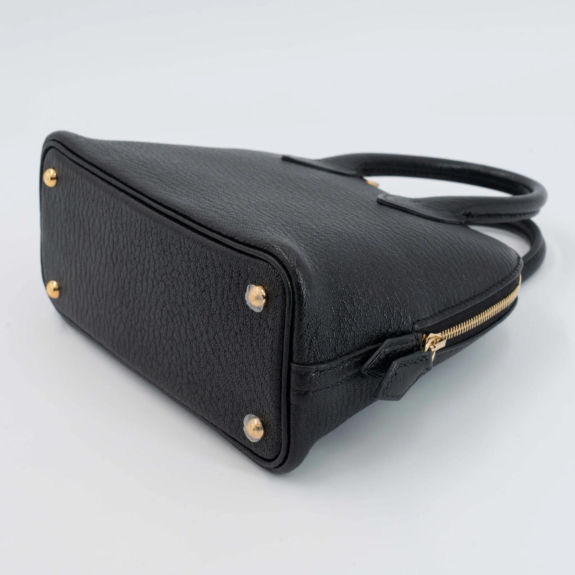 Excellent ( Rank SA ) HERMÈS Mini Bolide 1923 Noir (89) Chevre Gold hardware K (2025) - 6